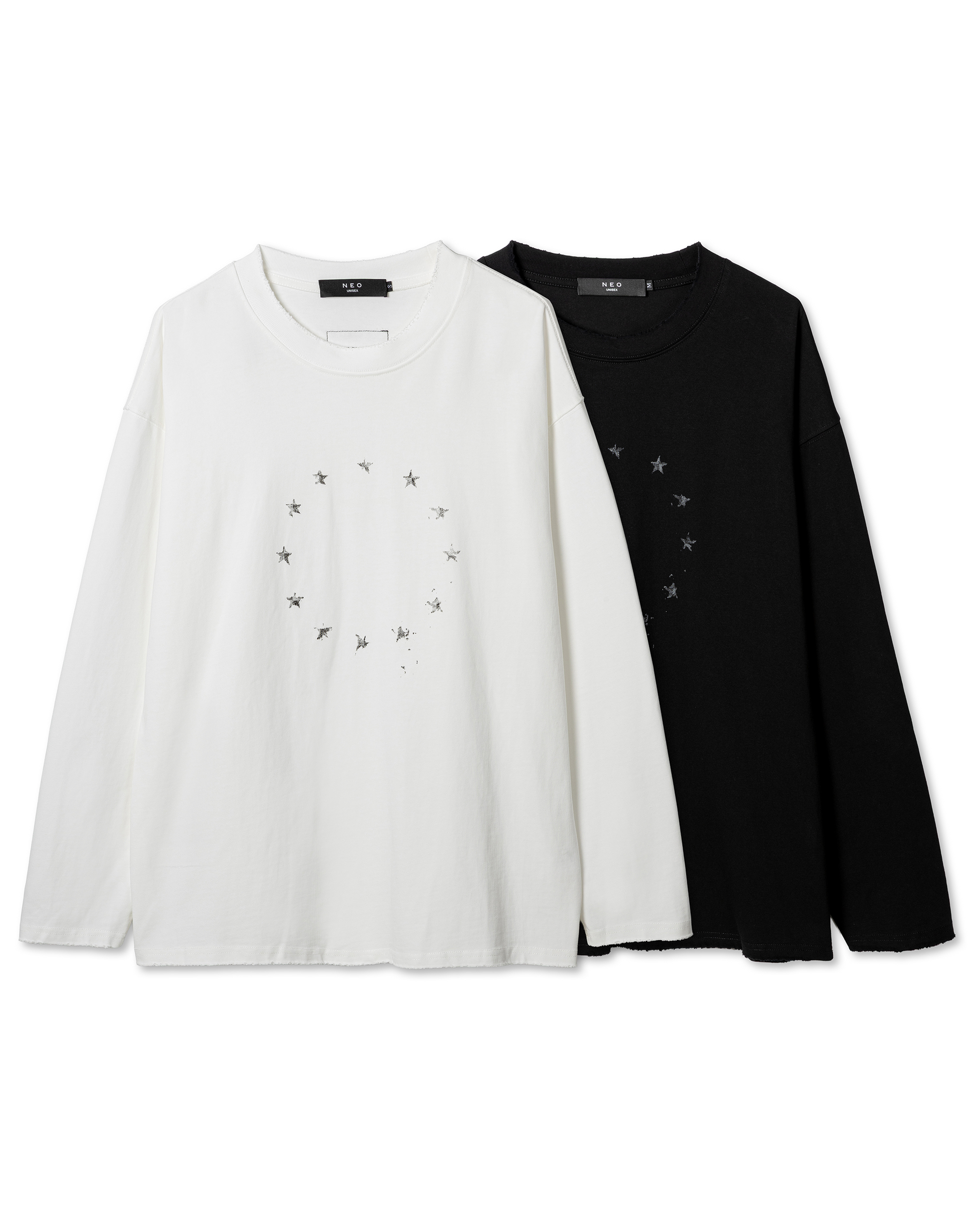 Minimalist Star-Graphic Long-Sleeved T-Shirt