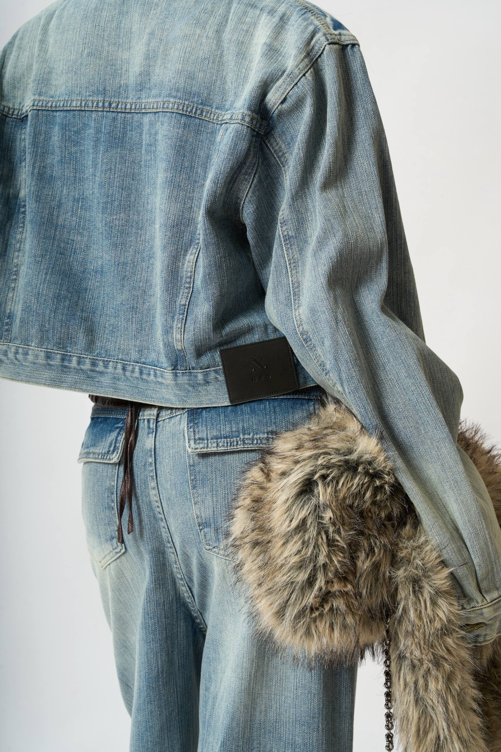 Washed Denim Suit Set