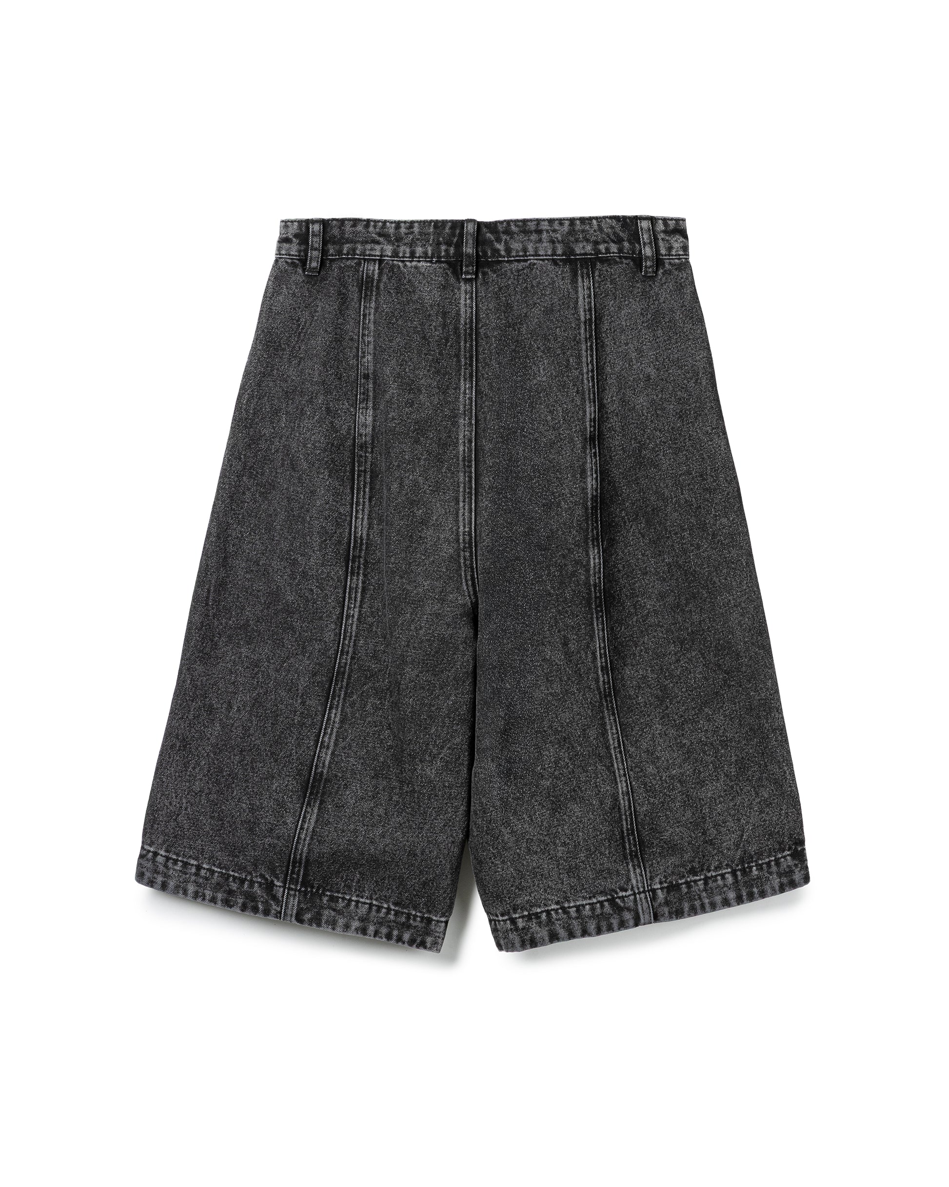 Acid-Wash Pleated Denim Pants