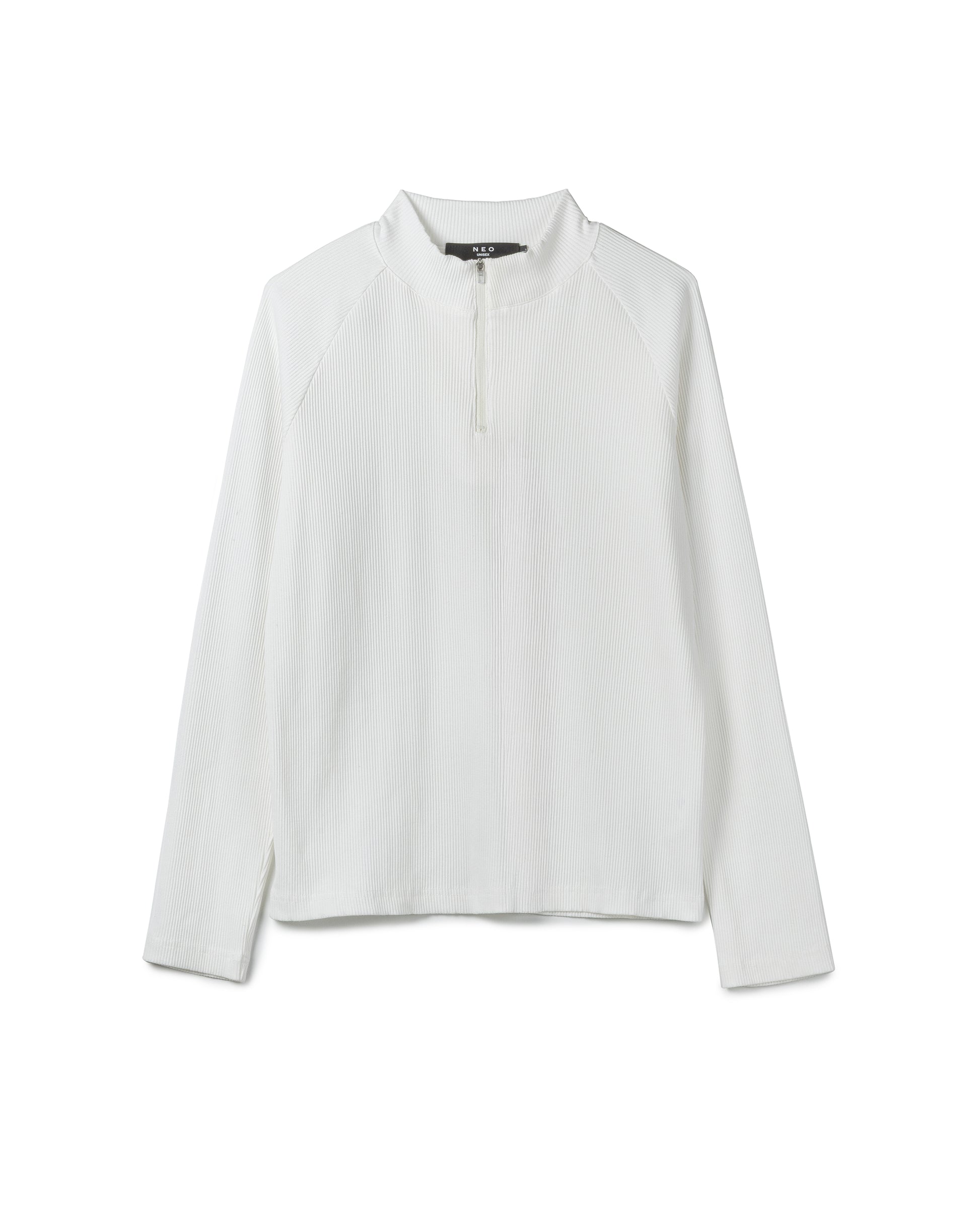 Ribbed Knit Half-Zip Top