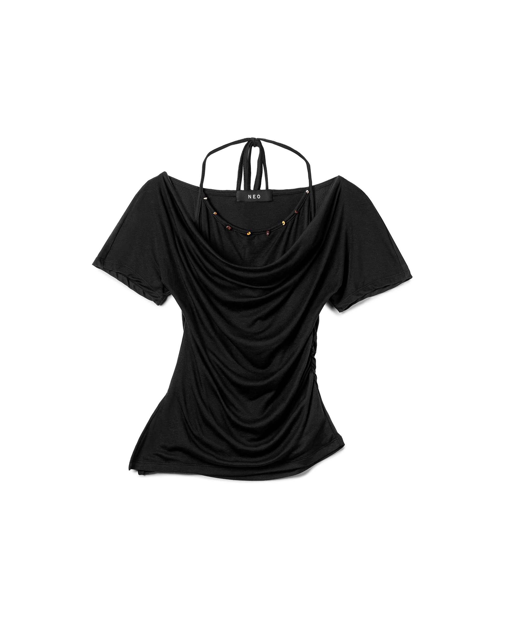 Draped Halter-Neck Tee
