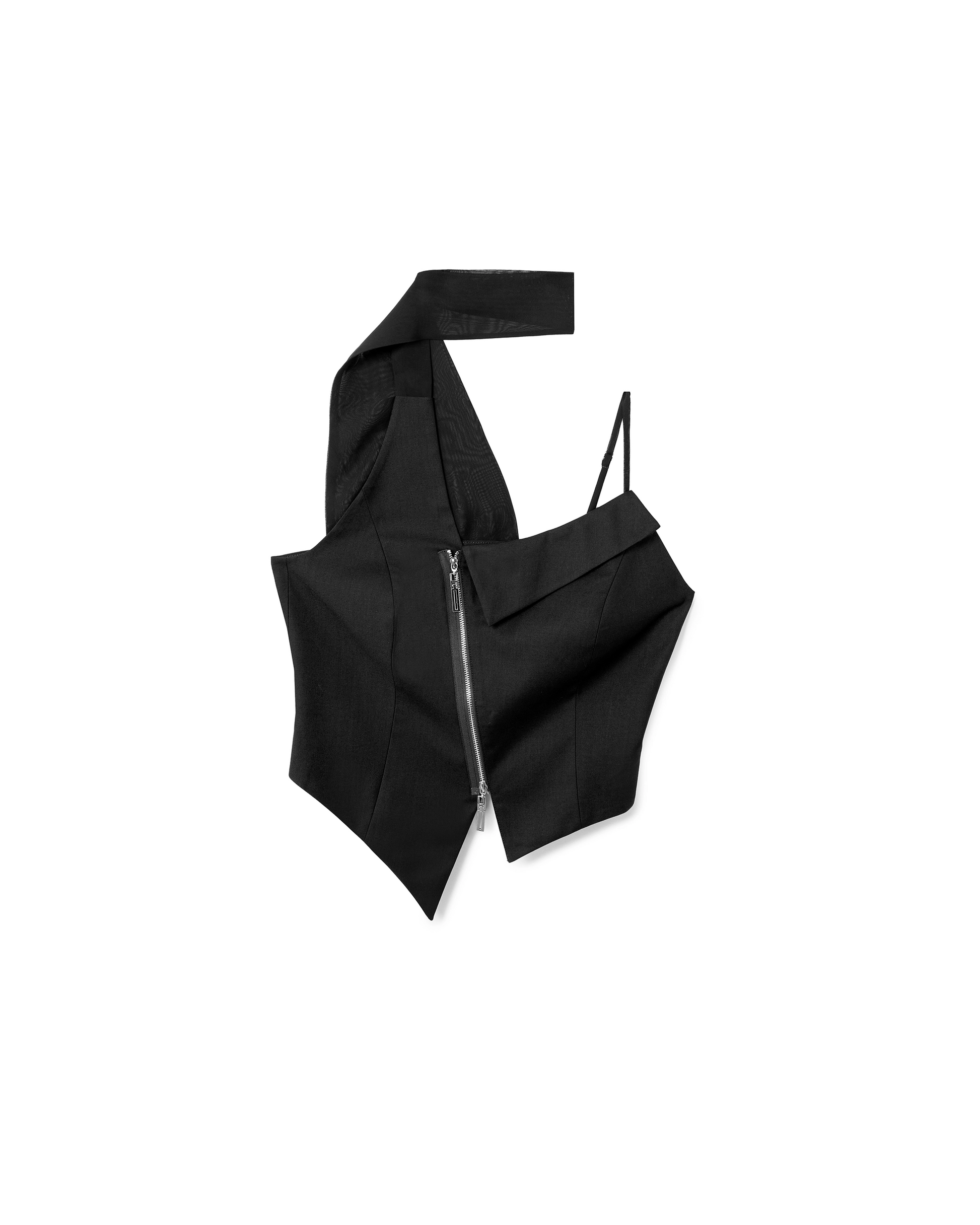 Asymmetric Zip Cropped Top