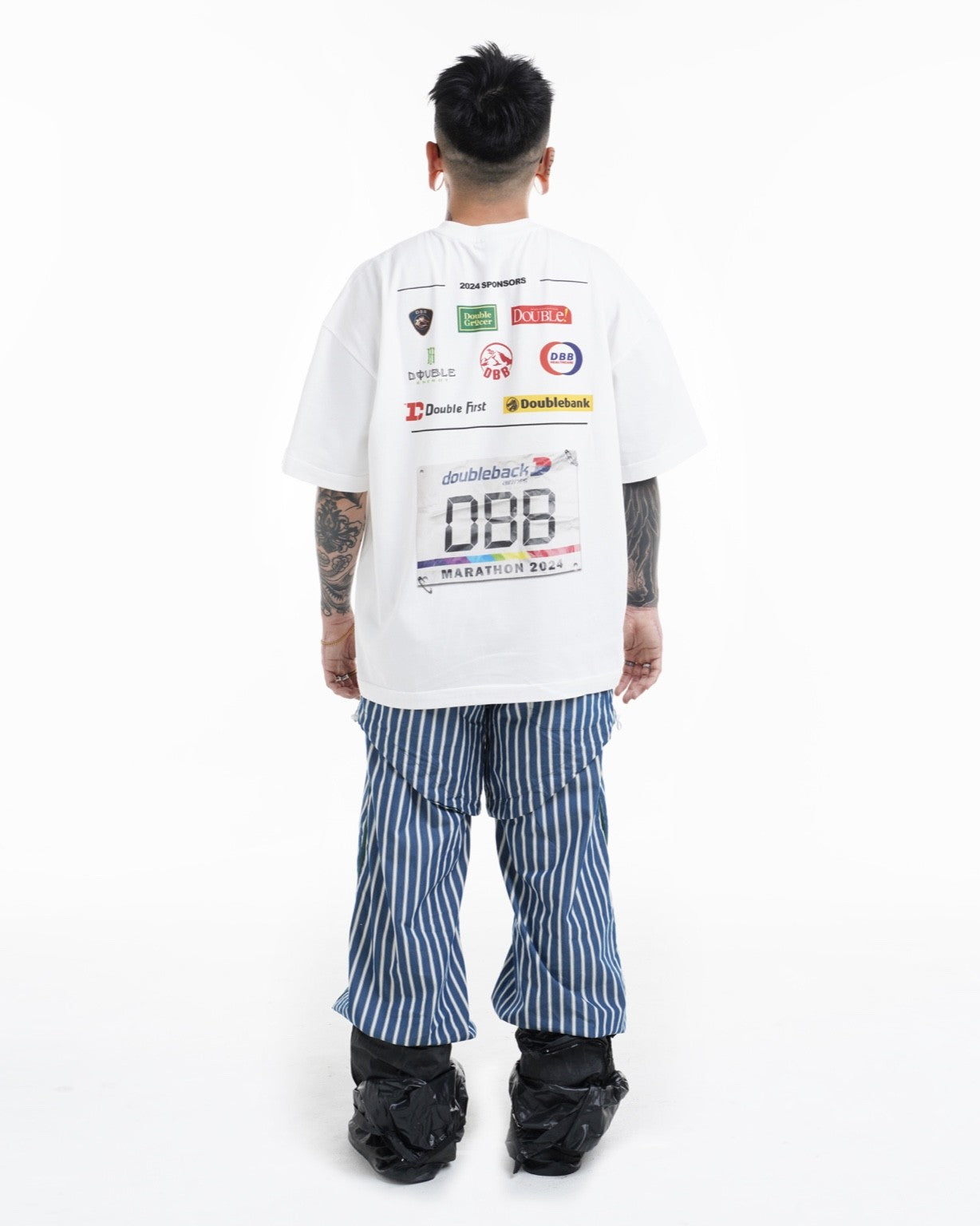 DOUBLE BACK Marathon Sponsored T-Shirt Oversized