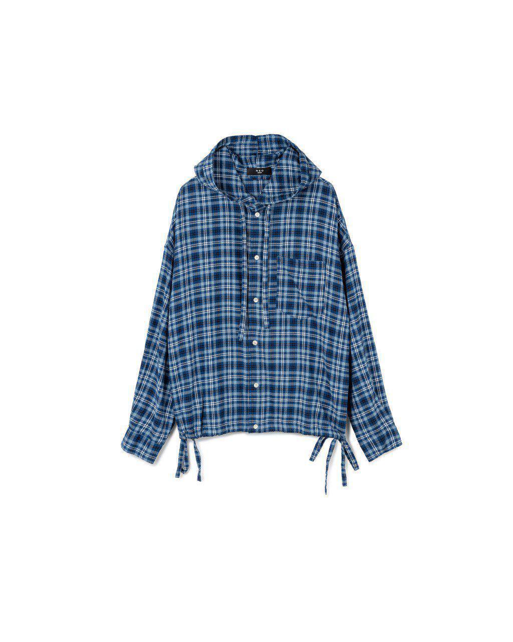 Plaid Hooded Shirt