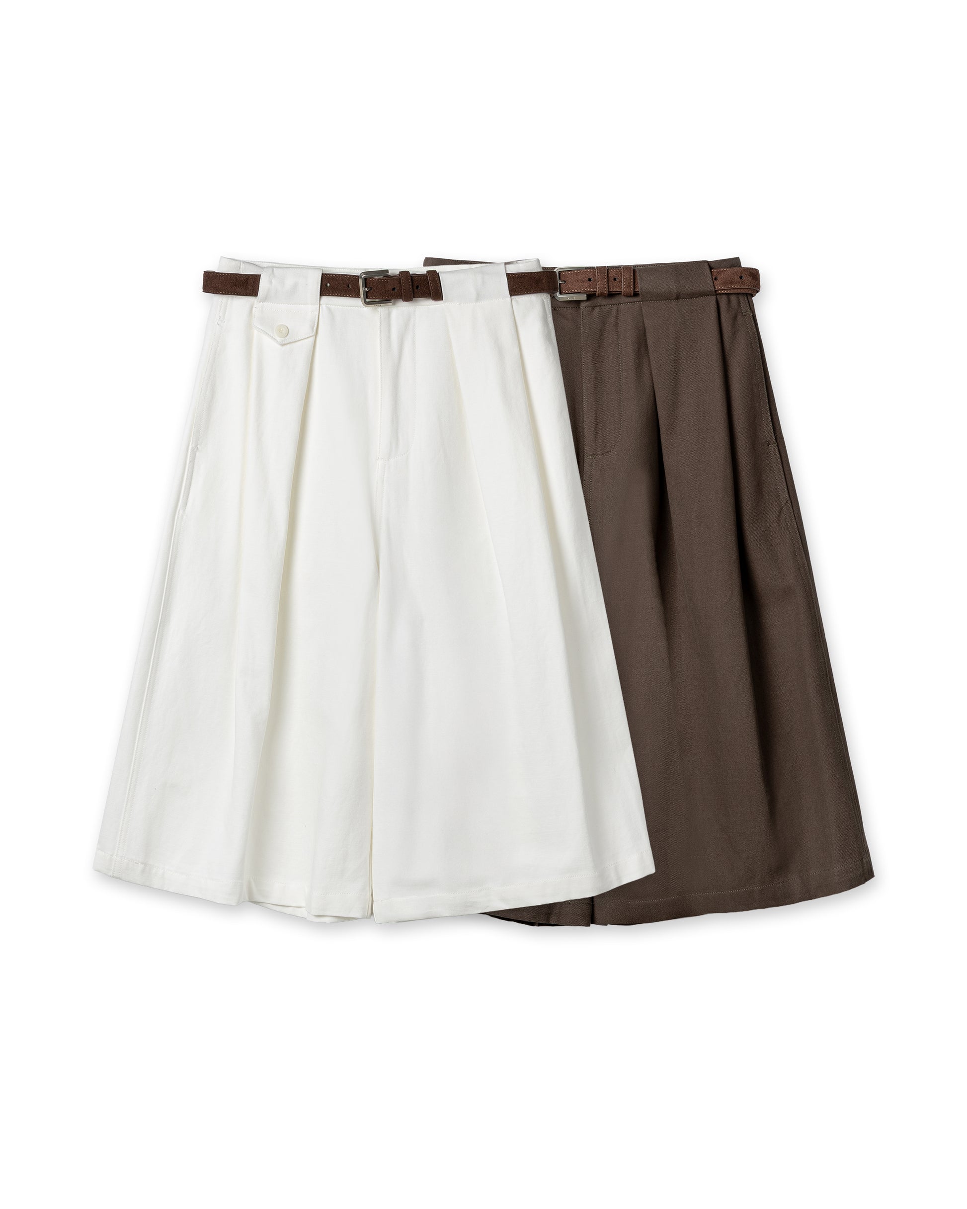 Refined Pleated Cotton Culottes