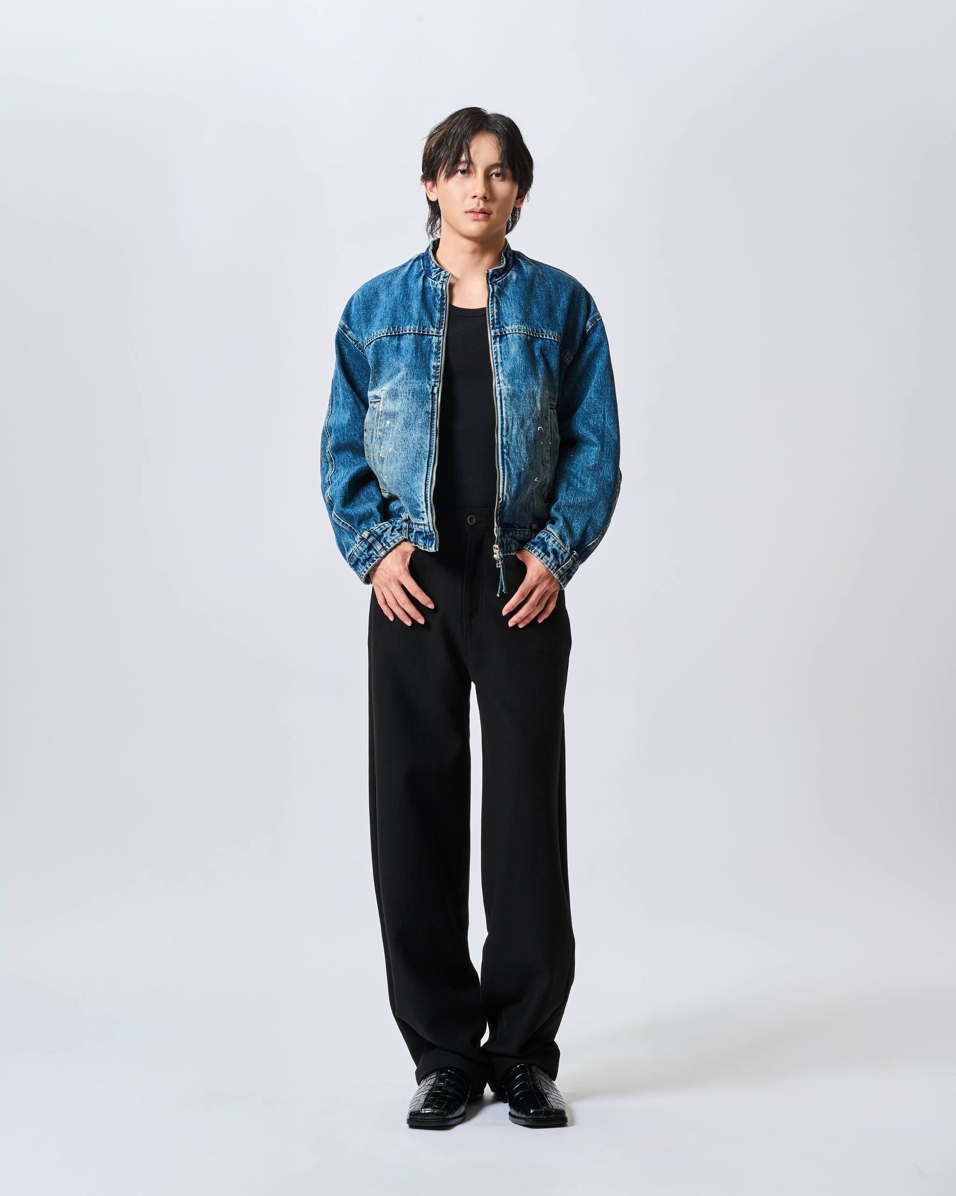 Relaxed Wash Bomber Jacket