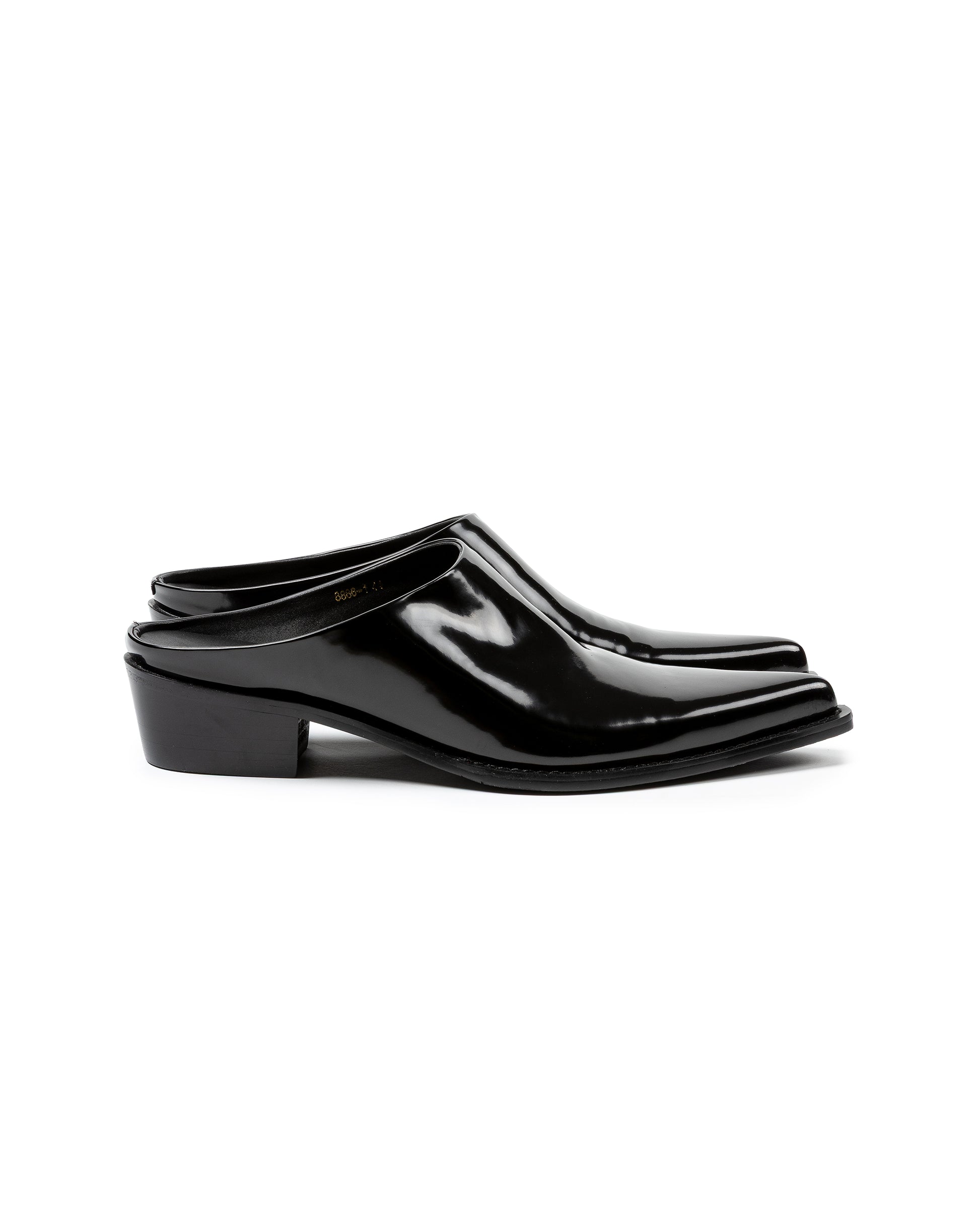 Patent Pointed-Toe Leather Mules