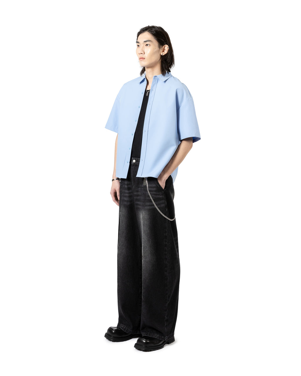 Solid Color Short Sleeve Shirt