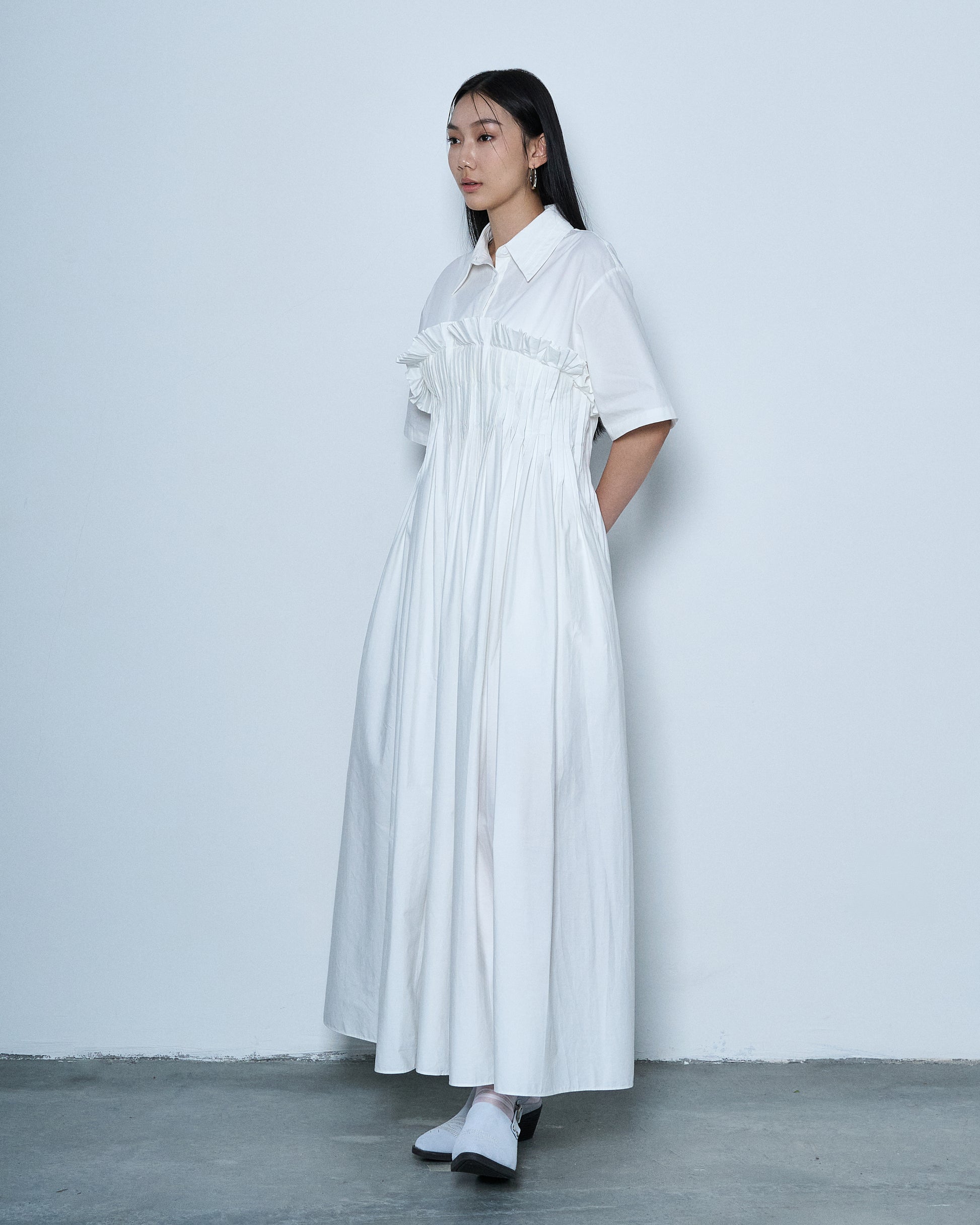 Pleated Shirt Dress