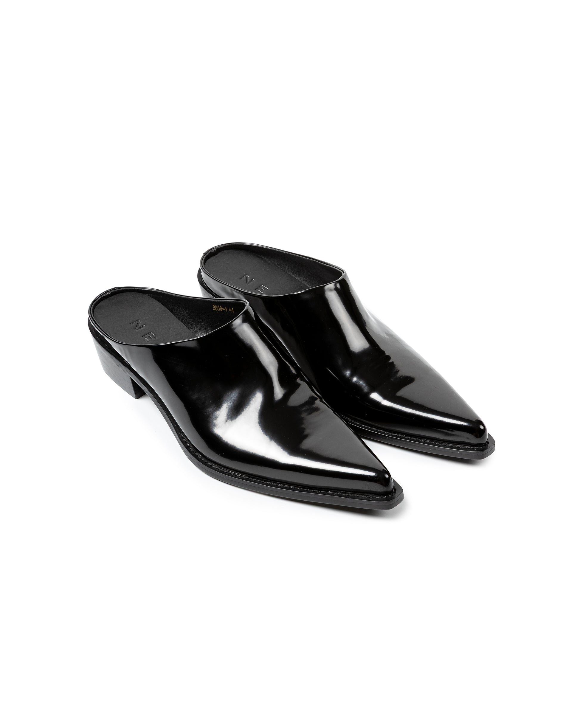 Patent Pointed-Toe Leather Mules