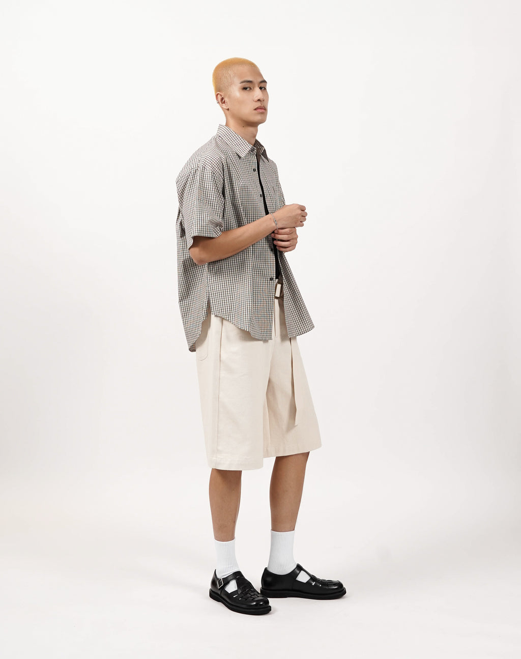 Bermuda Shorts with Buckle Belt