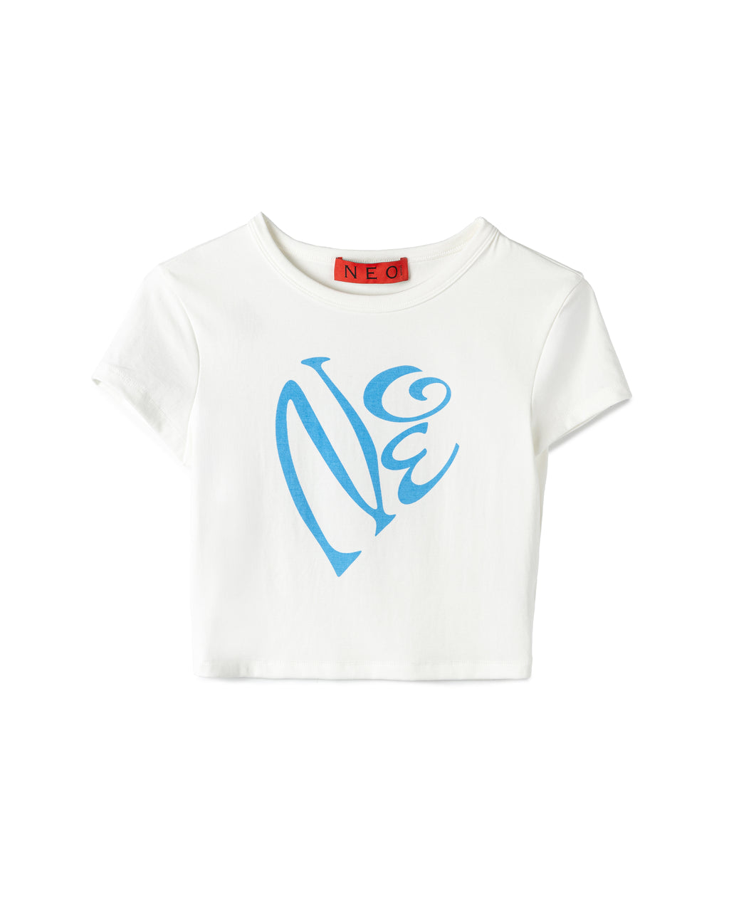 N E O Fitted Calligraphic Cropped T-Shirt