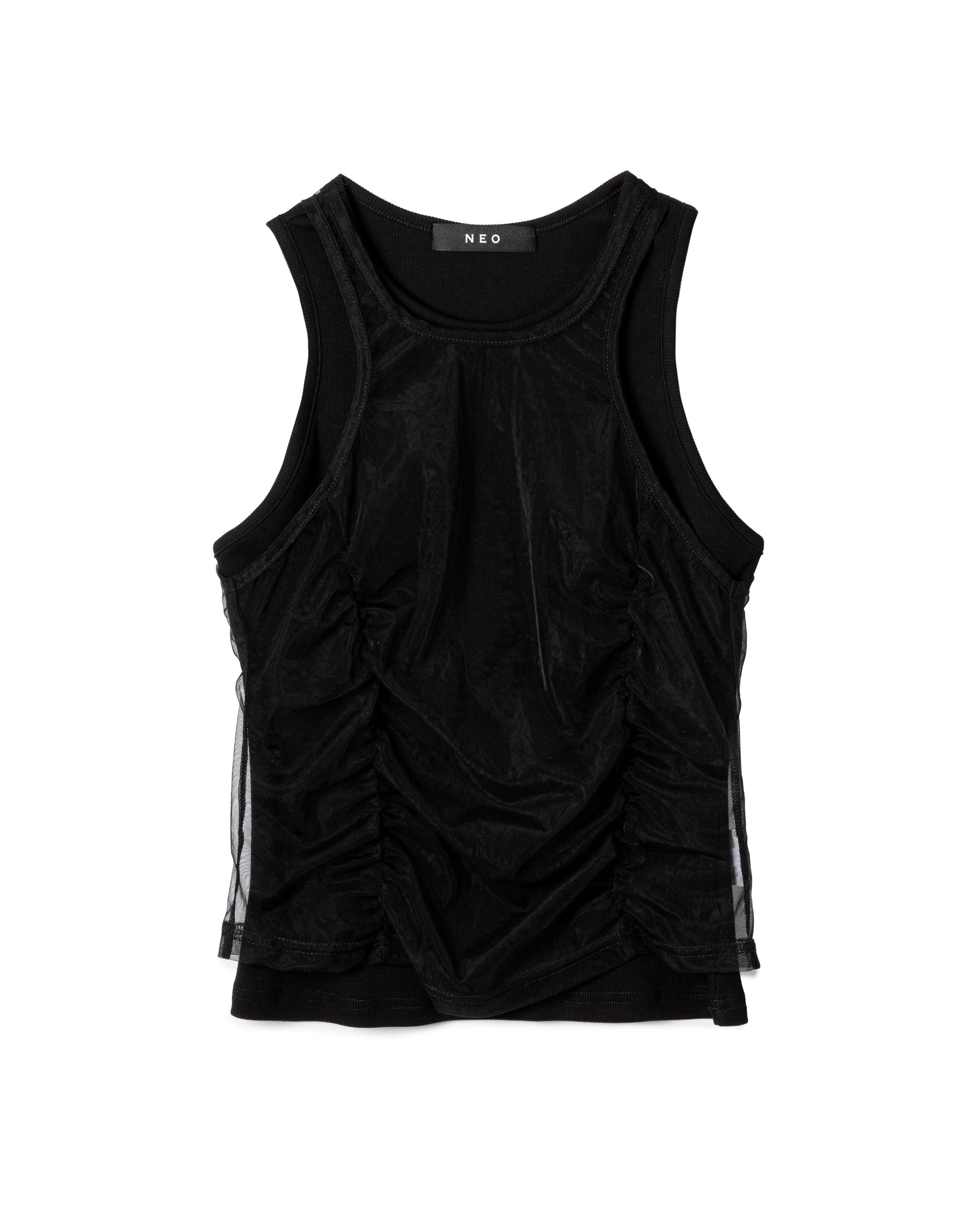 Layered Mesh-Detail Tank Top