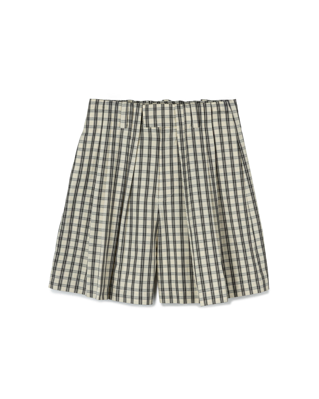 Tailored Pleated Checked Shorts