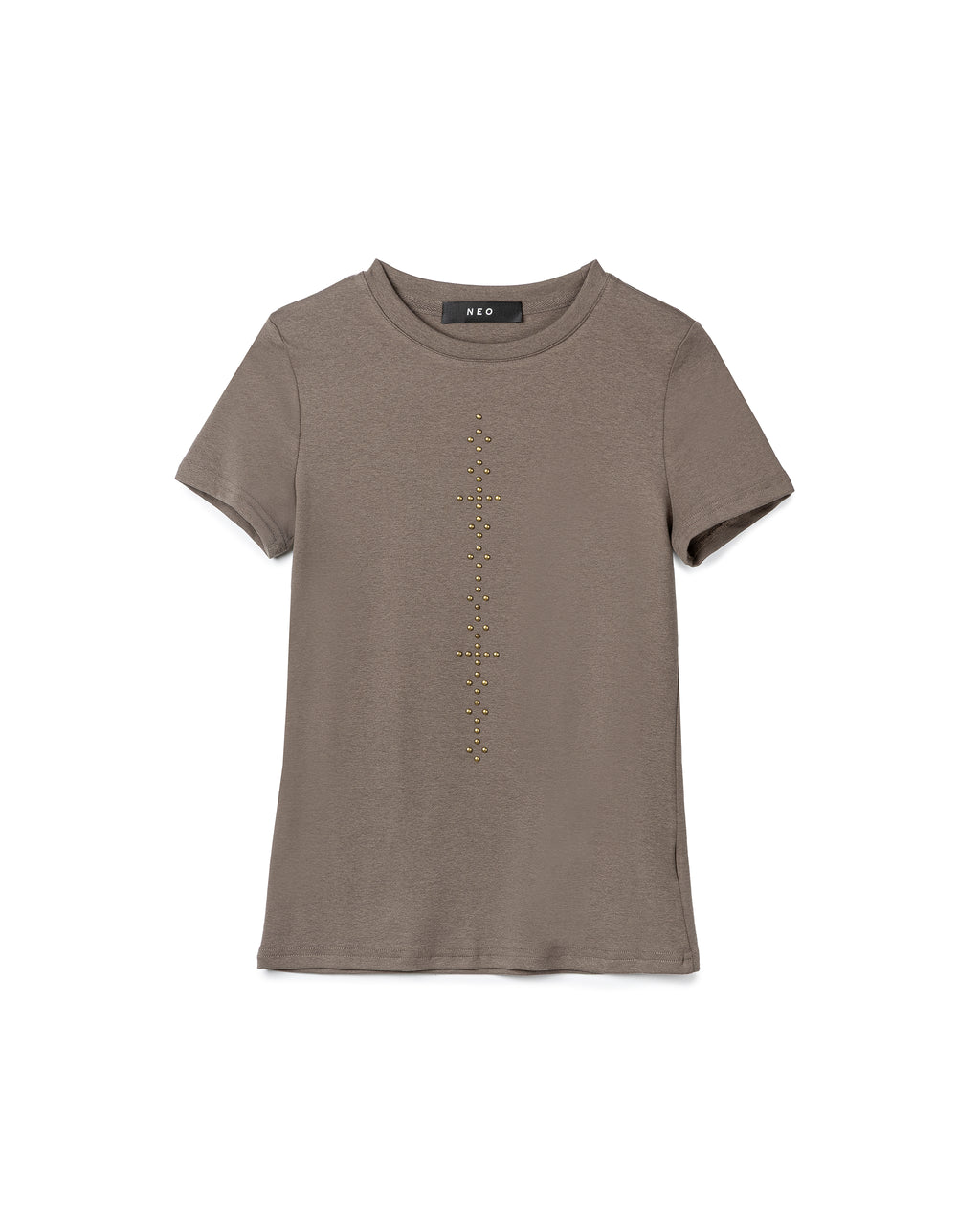 Fitted Studded-Detail T-Shirt