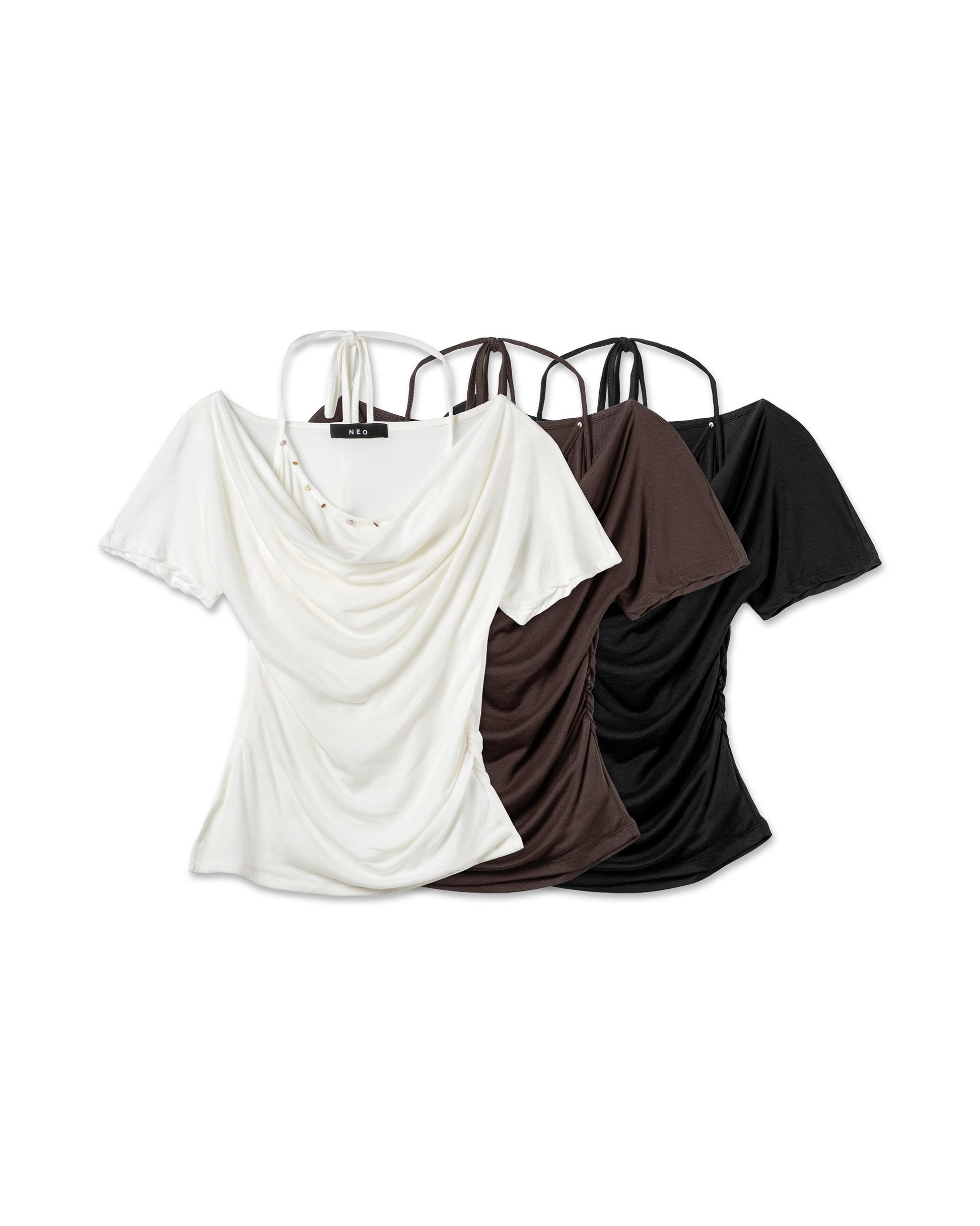 Draped Halter-Neck Tee
