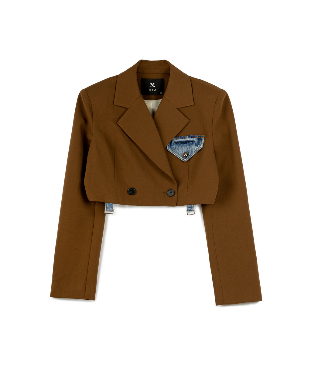 Suit Blazer With Denim Elements