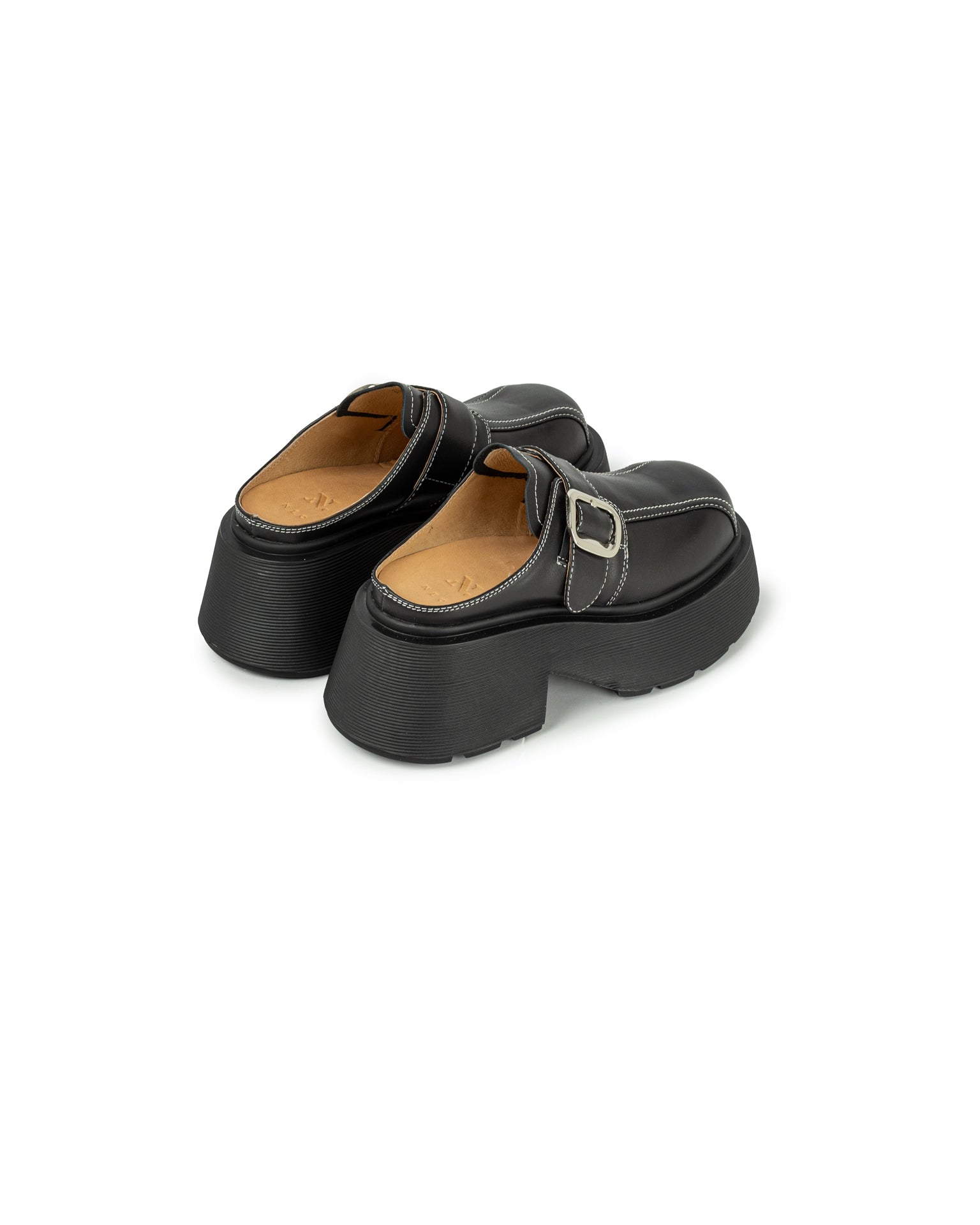 Leather Buckle Slip-Ons