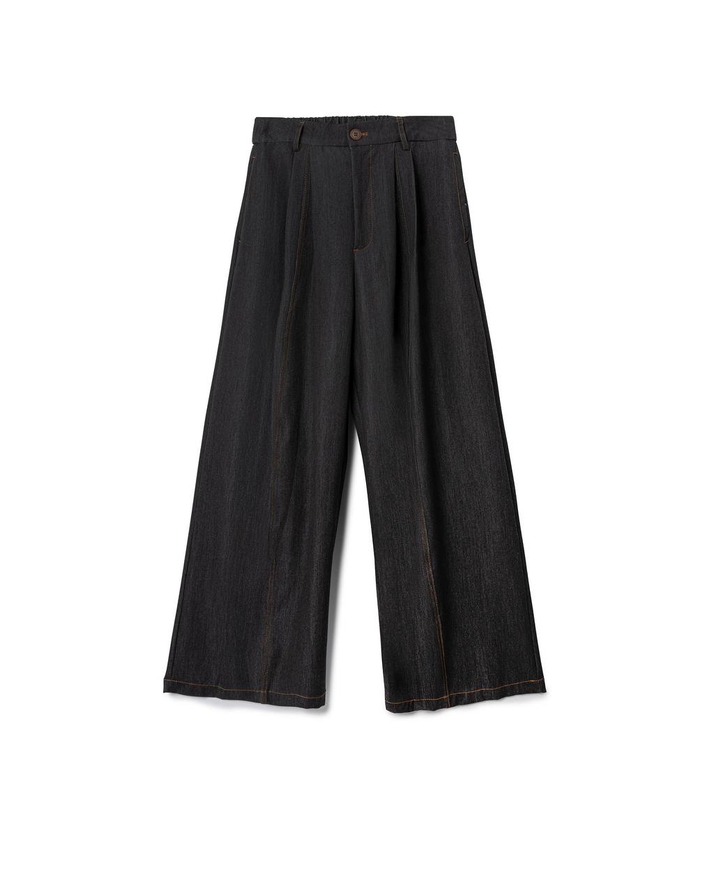 Pleated Wide-Leg Tailored Pants