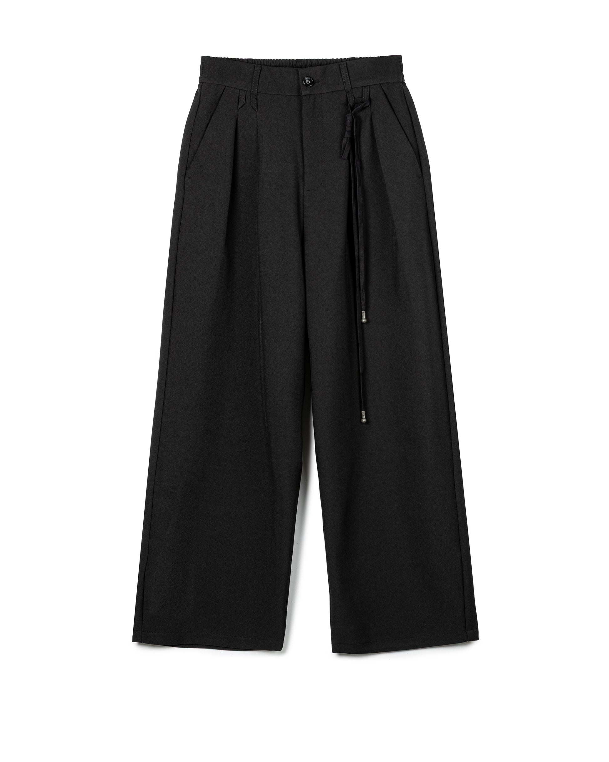 Tailored Draped-Detail Elastic Trousers