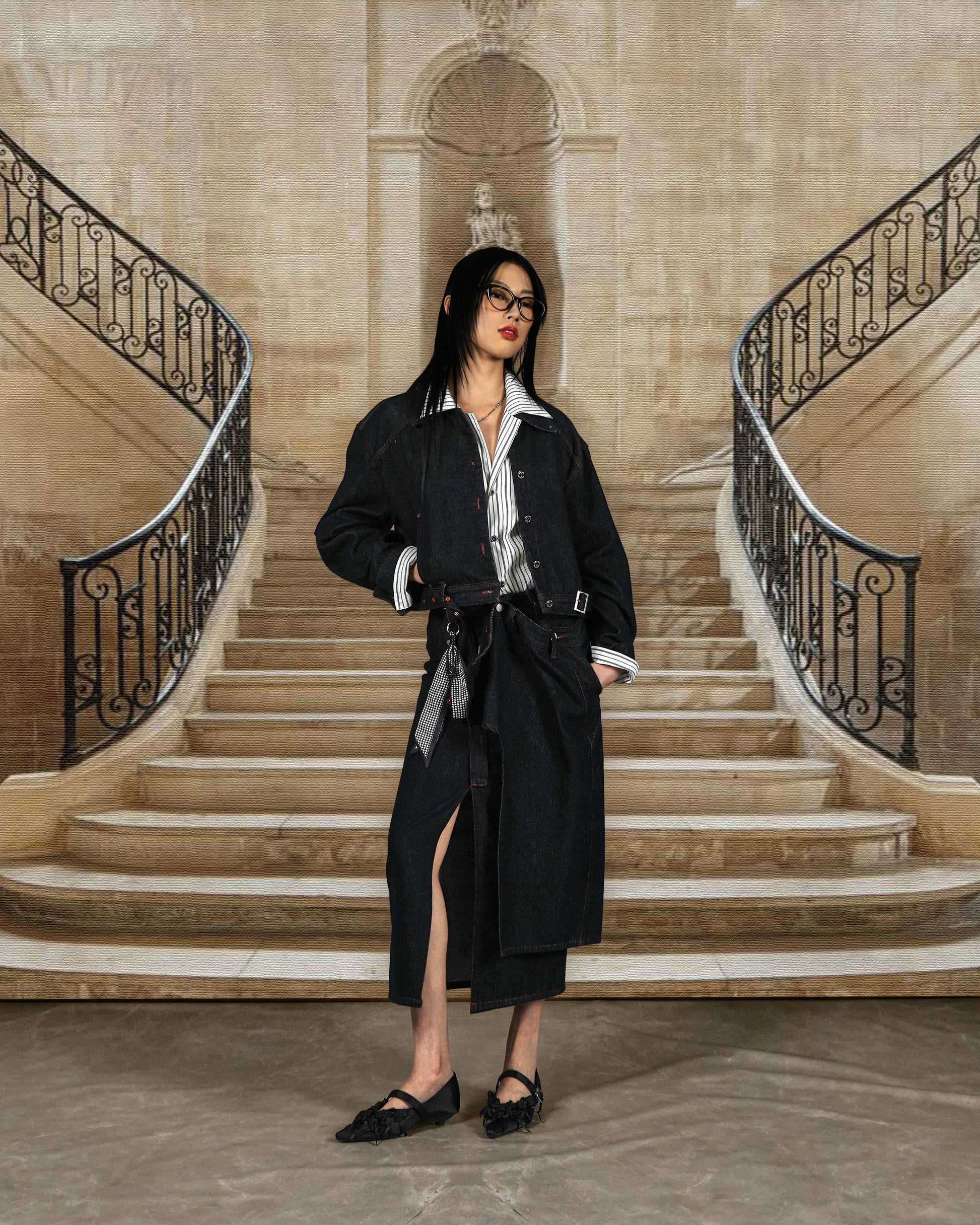 N E O VOL.2_CH.2 Red Selvage Denim Skirt