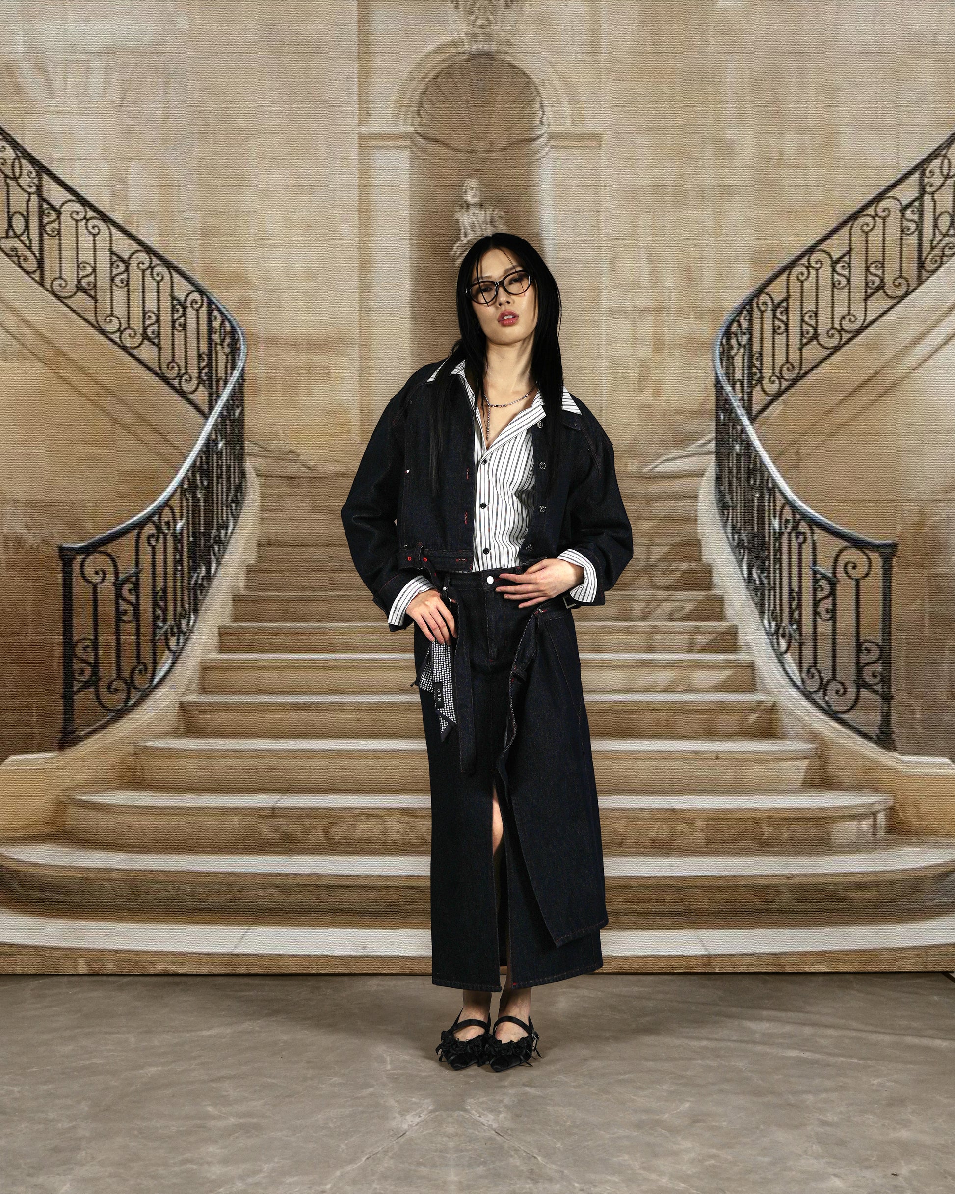 N E O VOL.2_CH.2 Red Selvage Denim Skirt