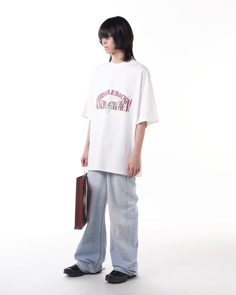 DOUBLE BACK Too Many Logo T-Shirt Oversized