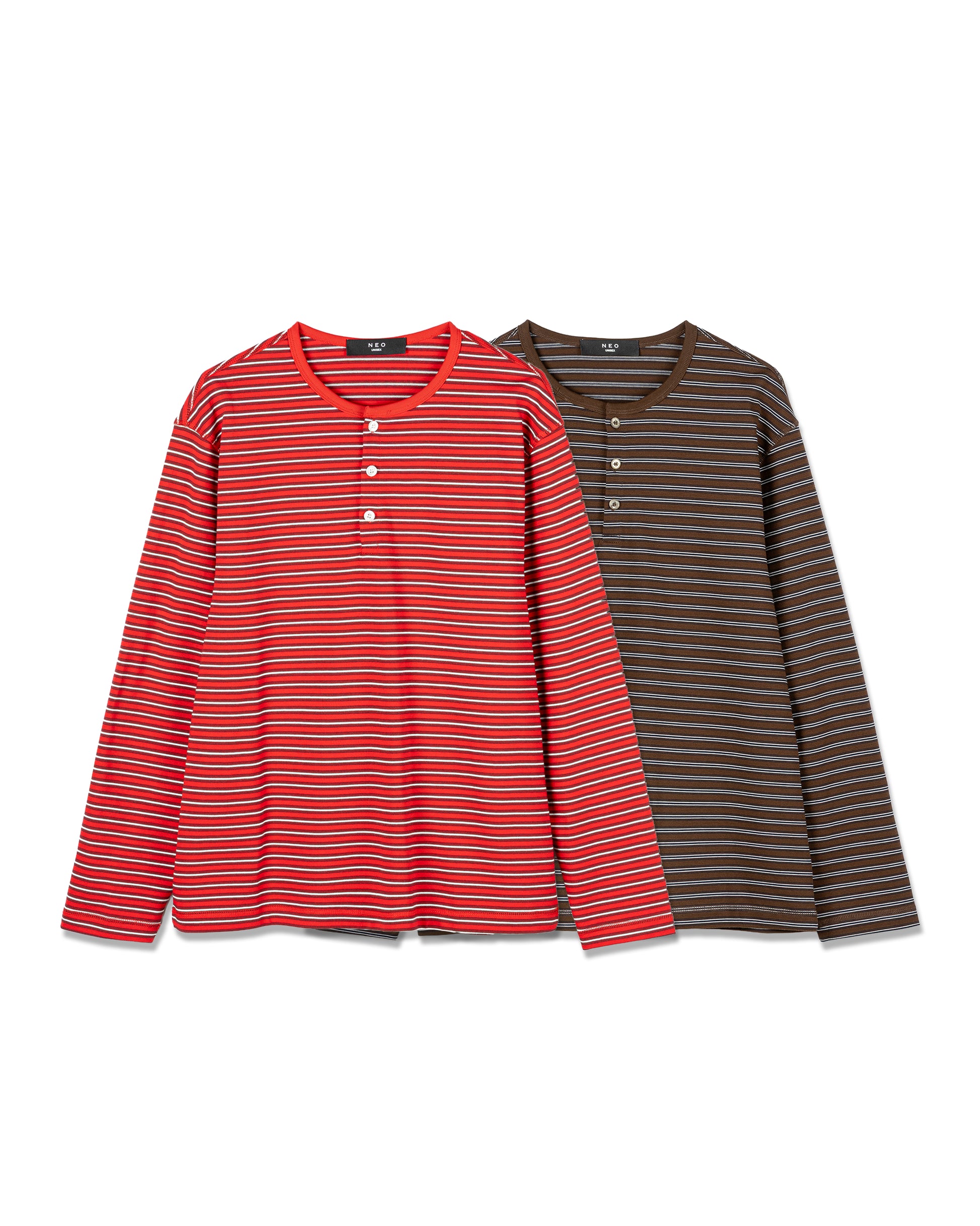 Clean-Cut Striped Henley Shirt