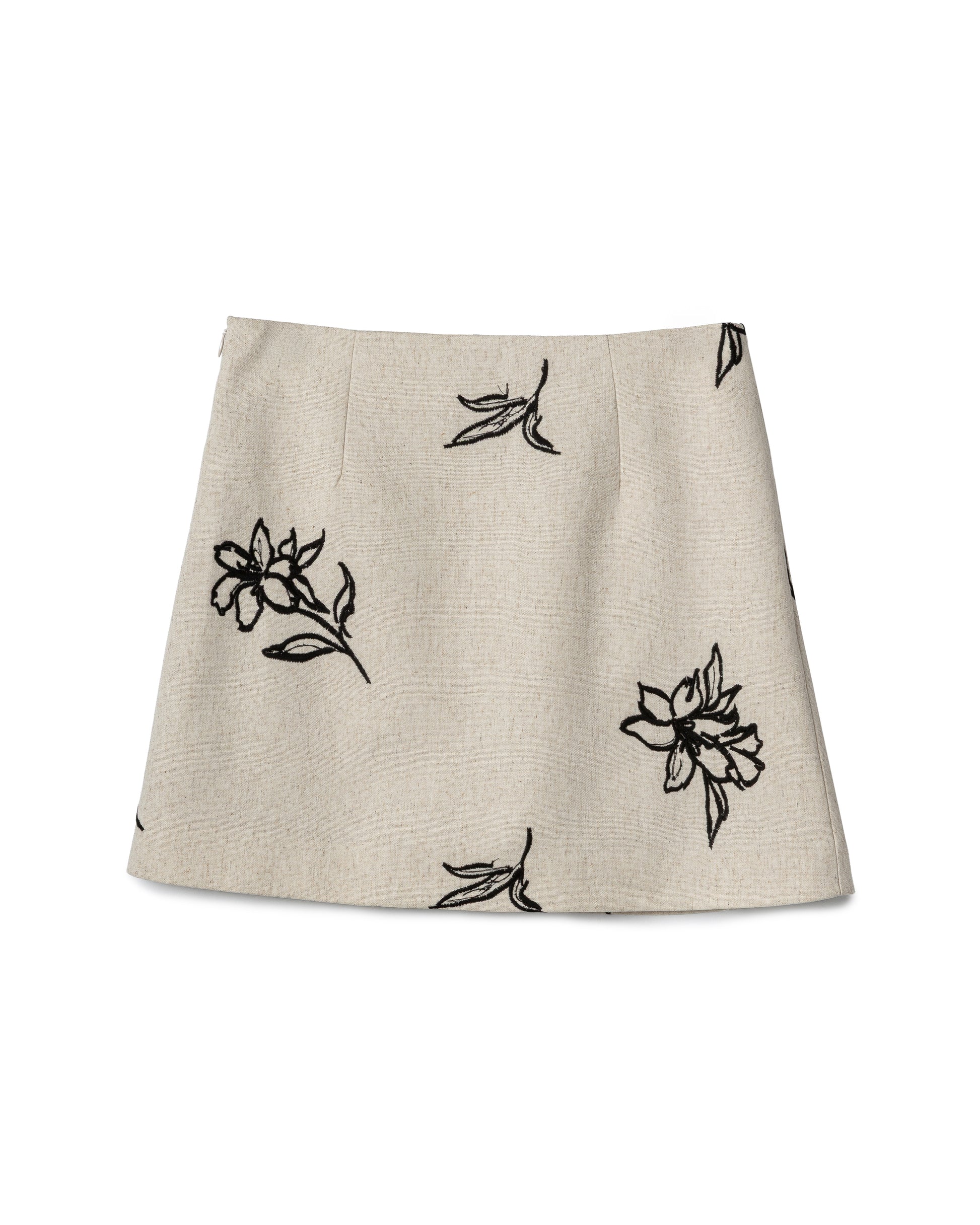 Embroidered Linen Skort