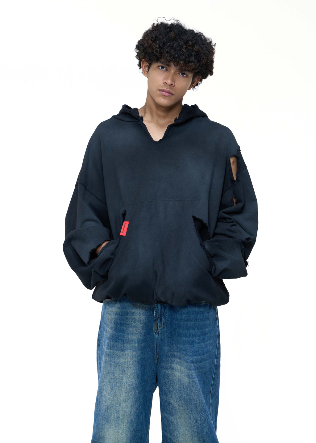 DOUBLE BACK Ripped Hoodie