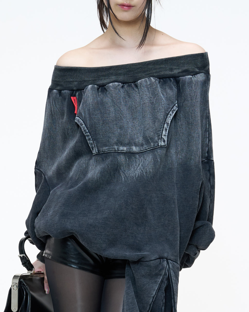 Black Upside Down Hoodie