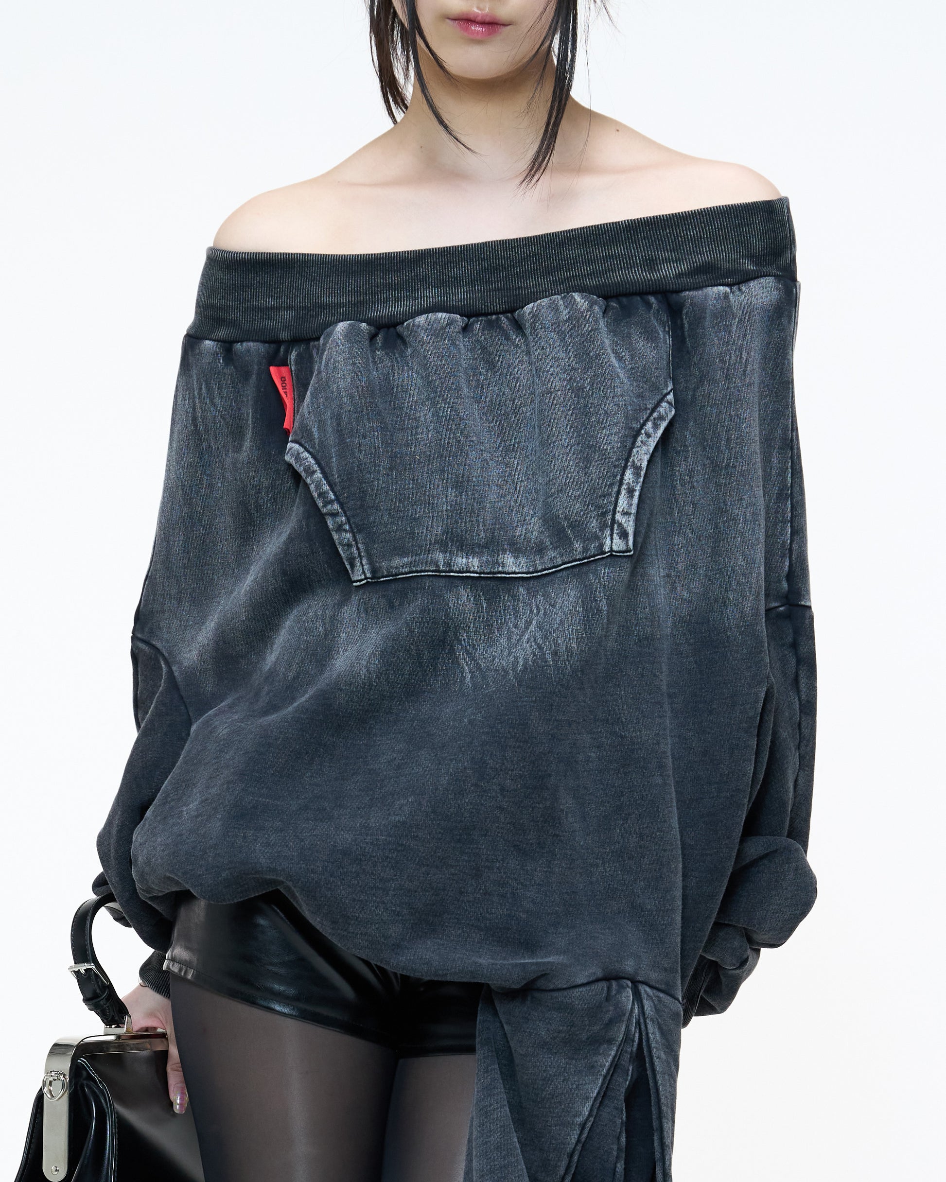 Black Upside Down Hoodie