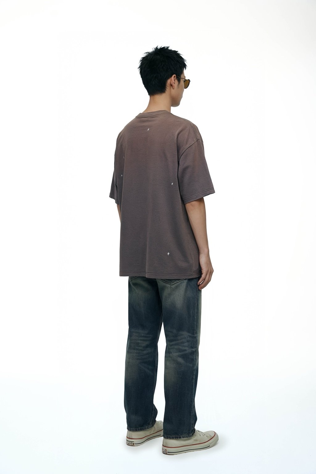 DOUBLE BACK Ripped Pocket T-Shirt Oversized