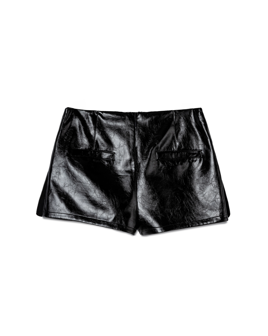 Grommet-Encrusted Leather Mini Skort