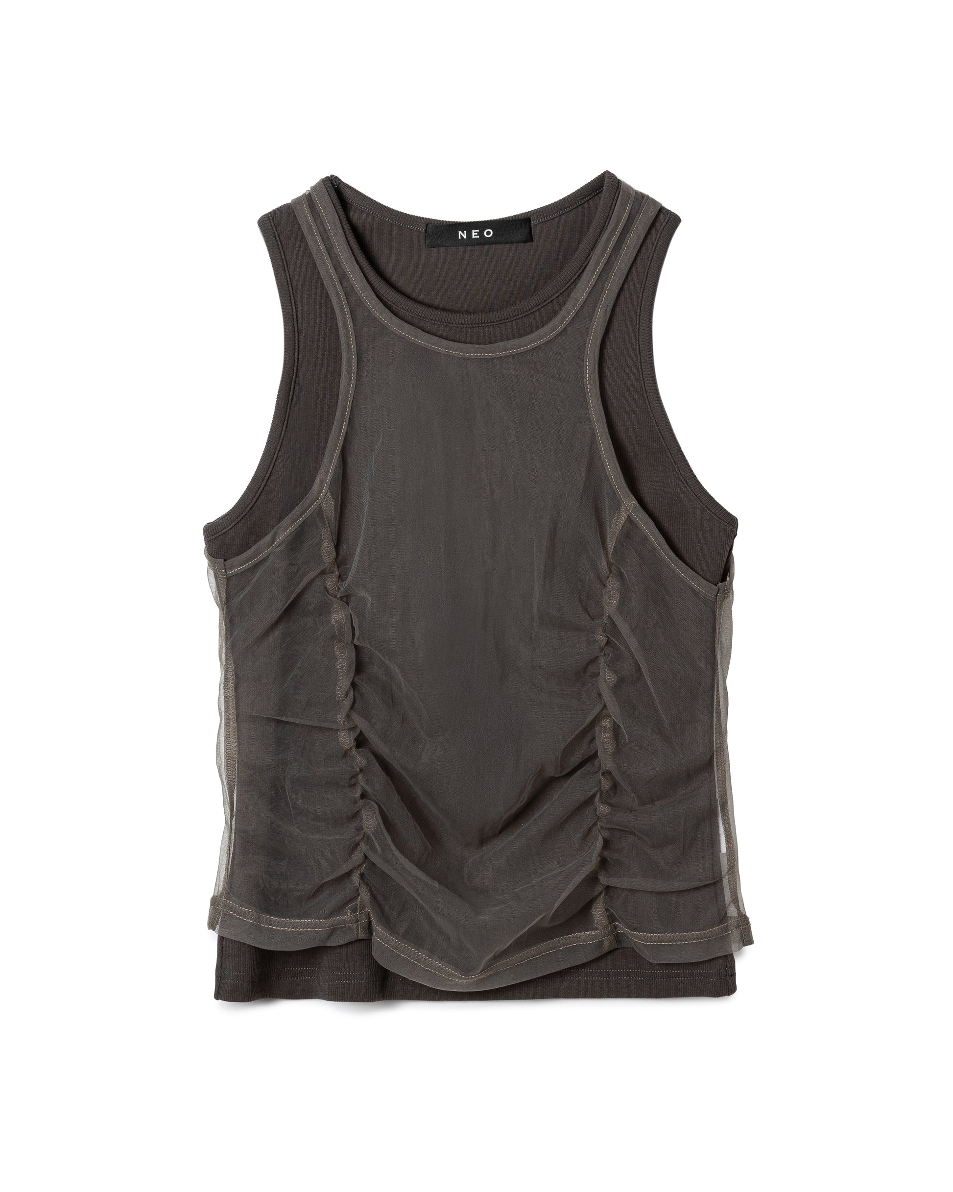 Layered Mesh-Detail Tank Top