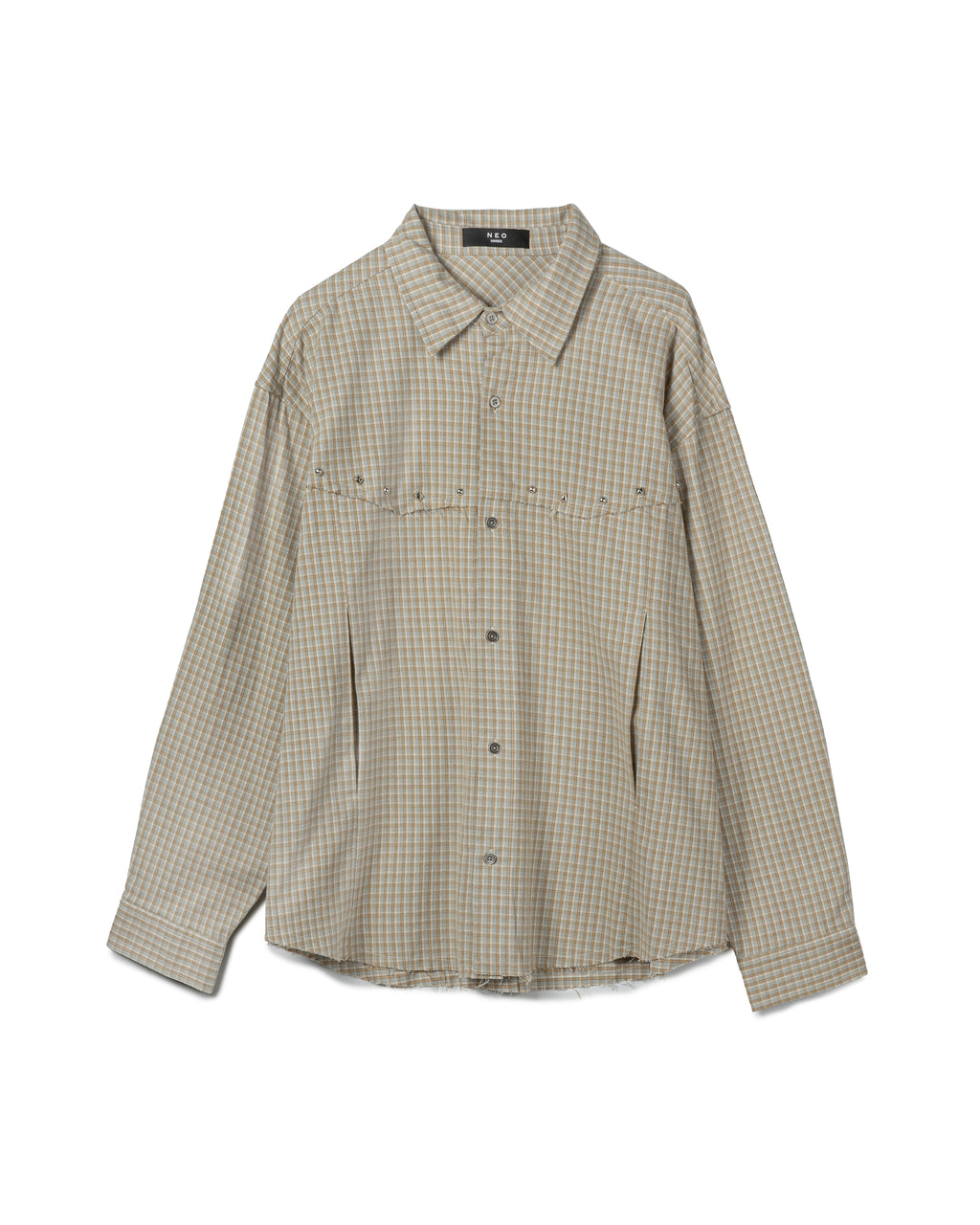 Raw-Hem Checked Flannel Shirt