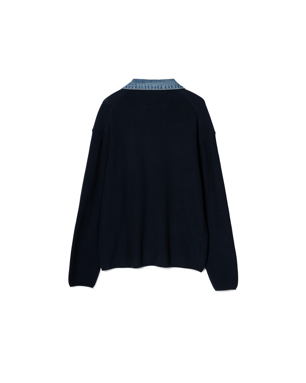 Denim Collar Knit Top
