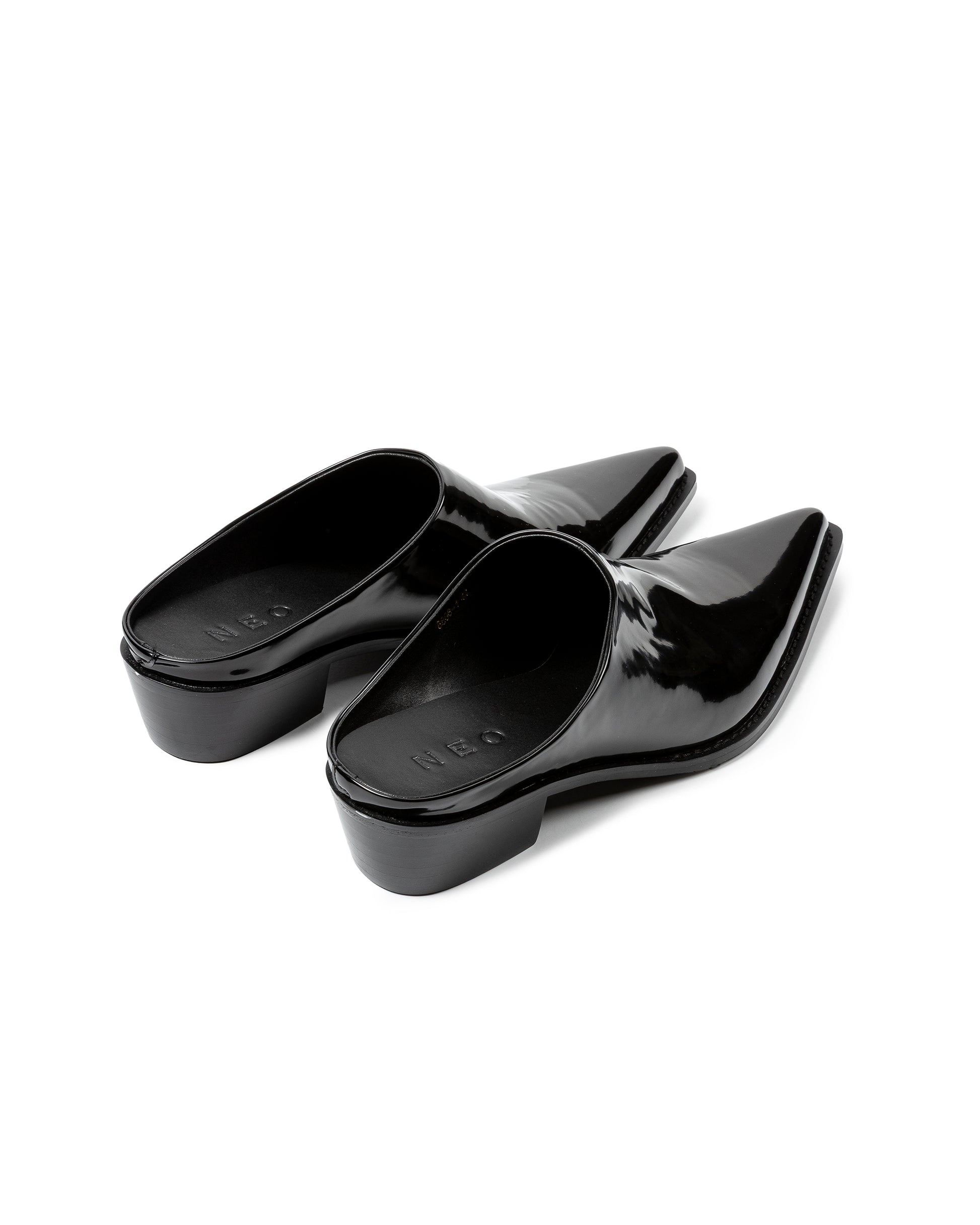 Patent Pointed-Toe Leather Mules