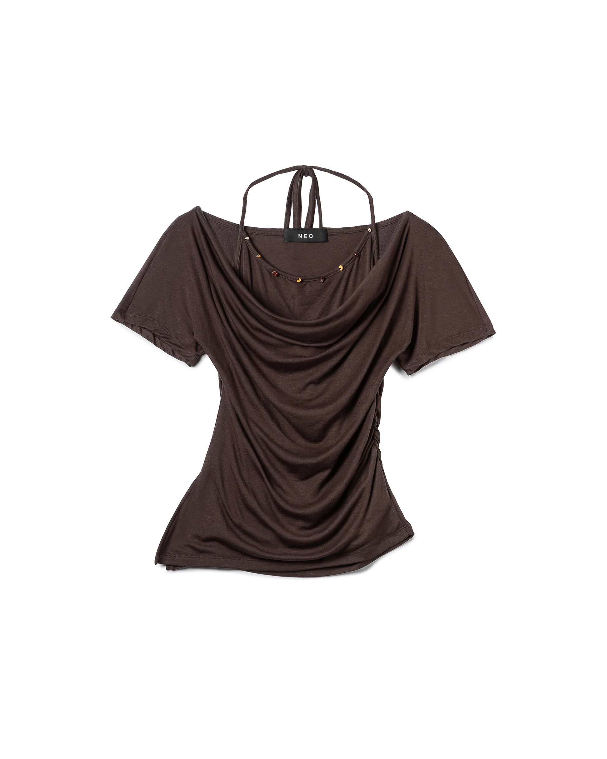 Draped Halter-Neck Tee