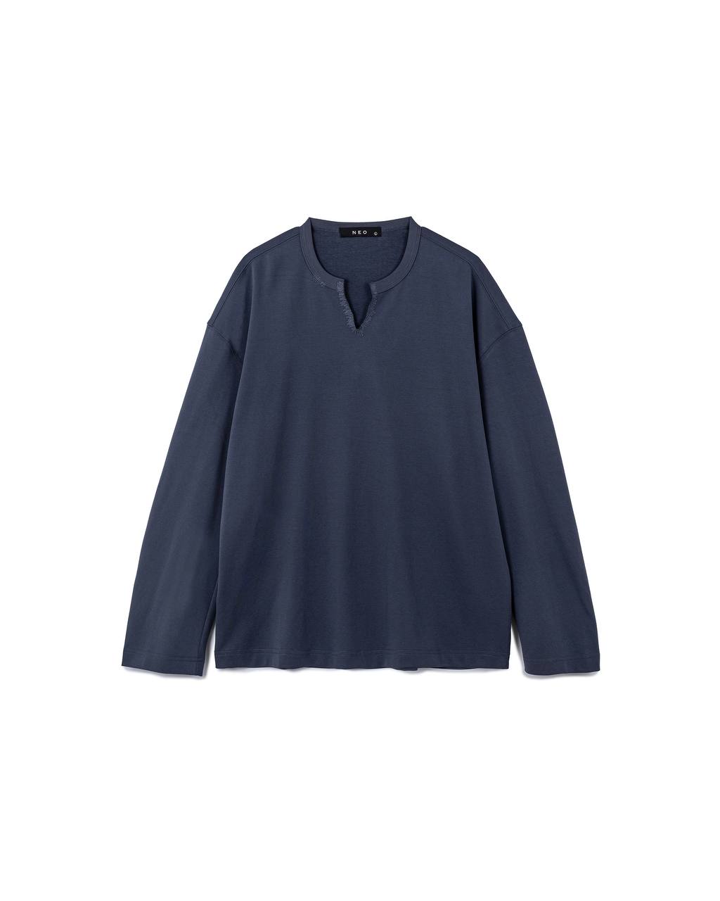 Minimal Split Collar Long Tee