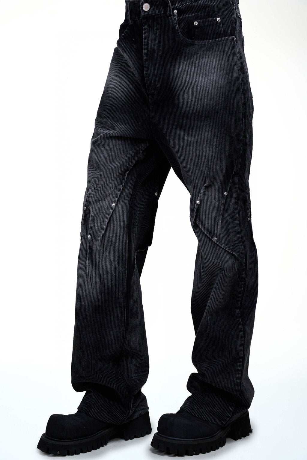 DOUBLE BACK Studded Corduroy Pants
