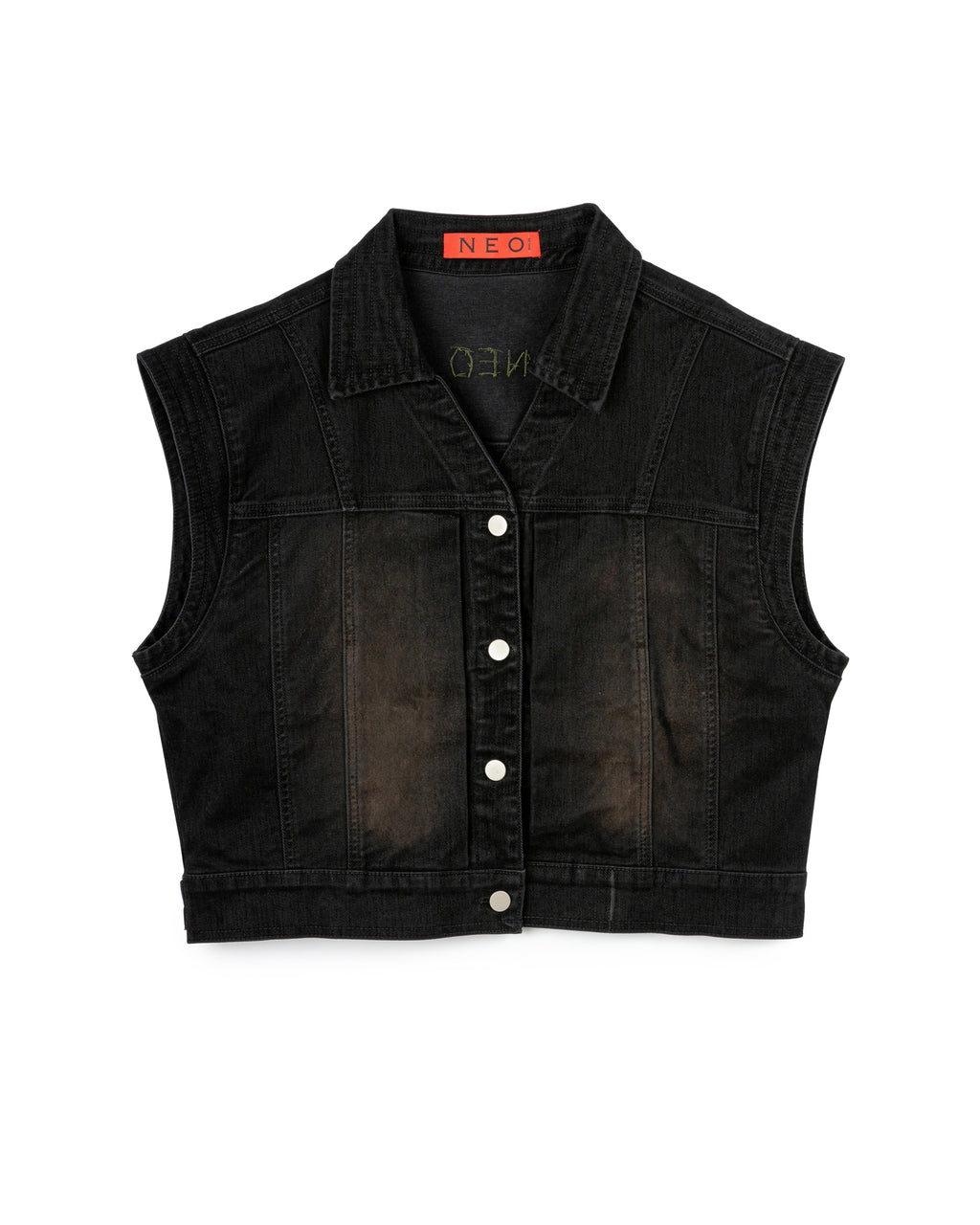 N E O CH.2 Faded Wrinkle Sleeveless Outerwear