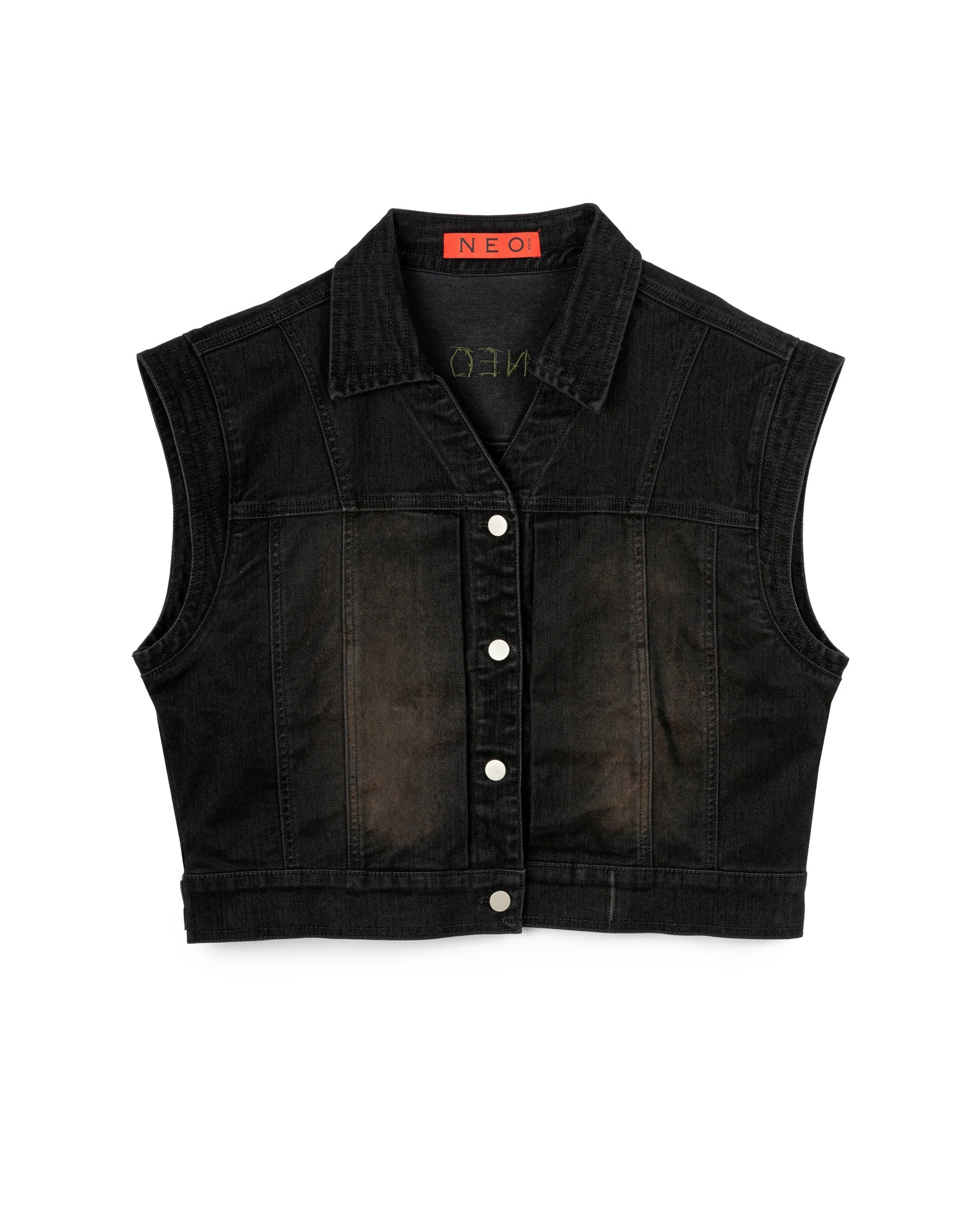 N E O CH.2 Faded Wrinkle Sleeveless Outerwear