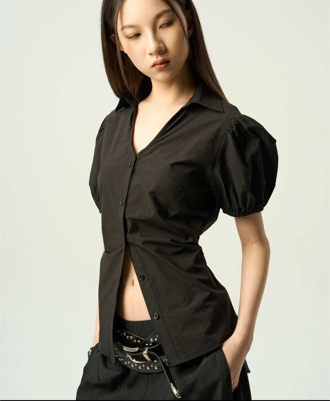 Puff-Sleeve Blouse