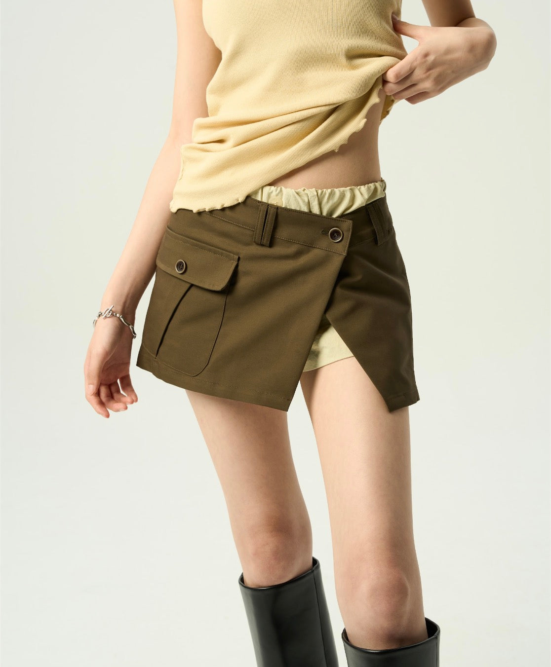 Modern Layered-Waist Shorts