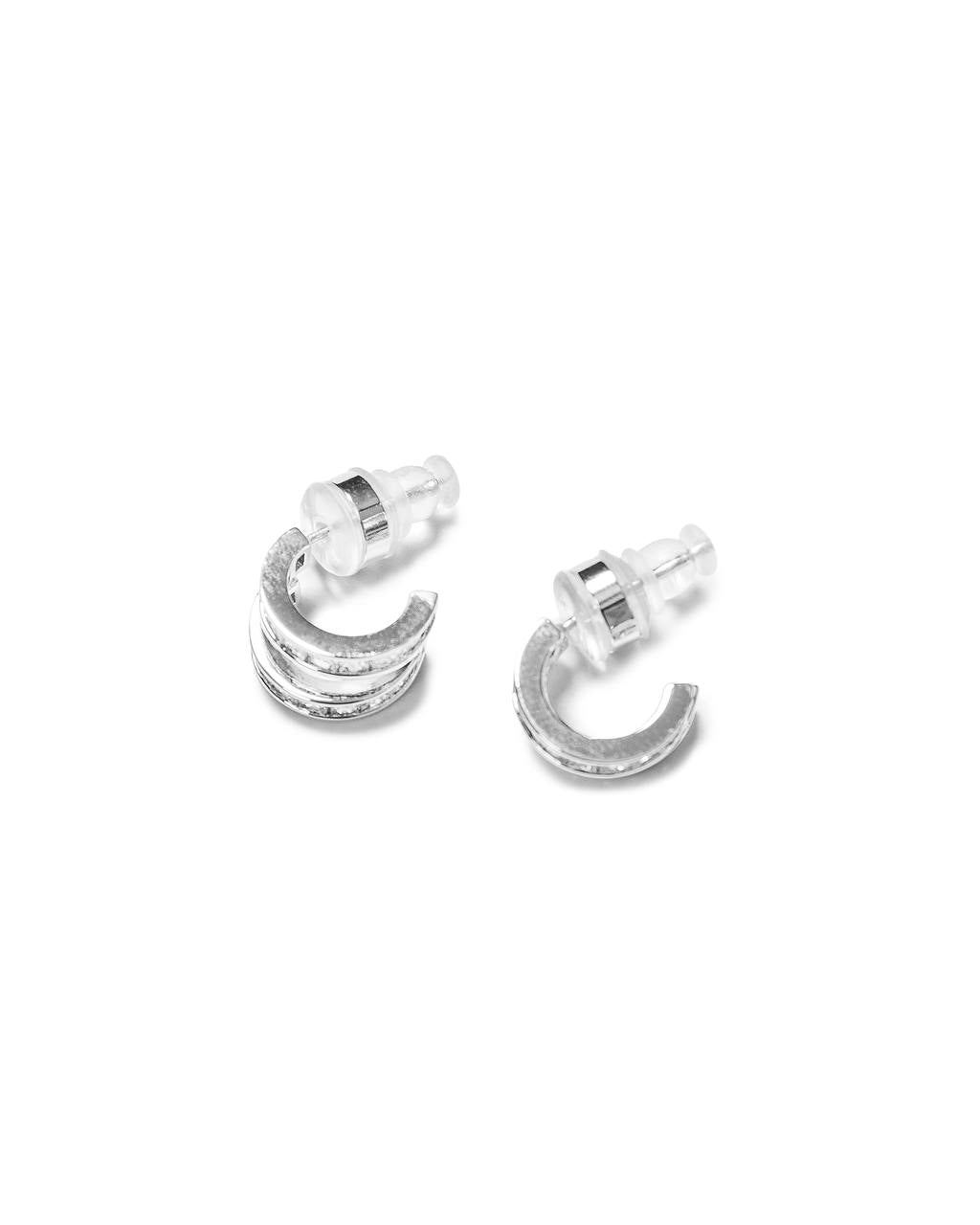 Crystal Tiered Huggies Earrings