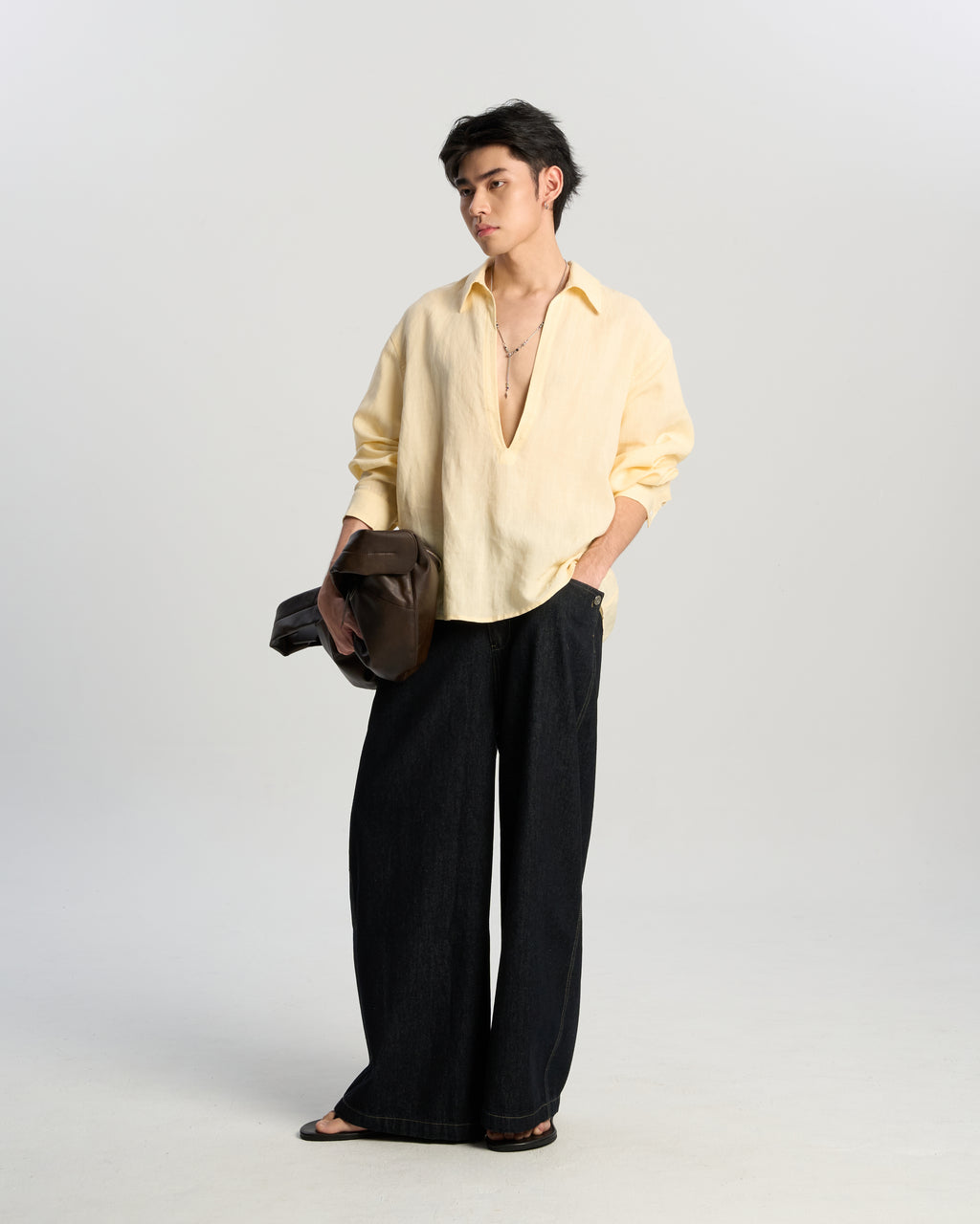 Wide Leg Denim Pants