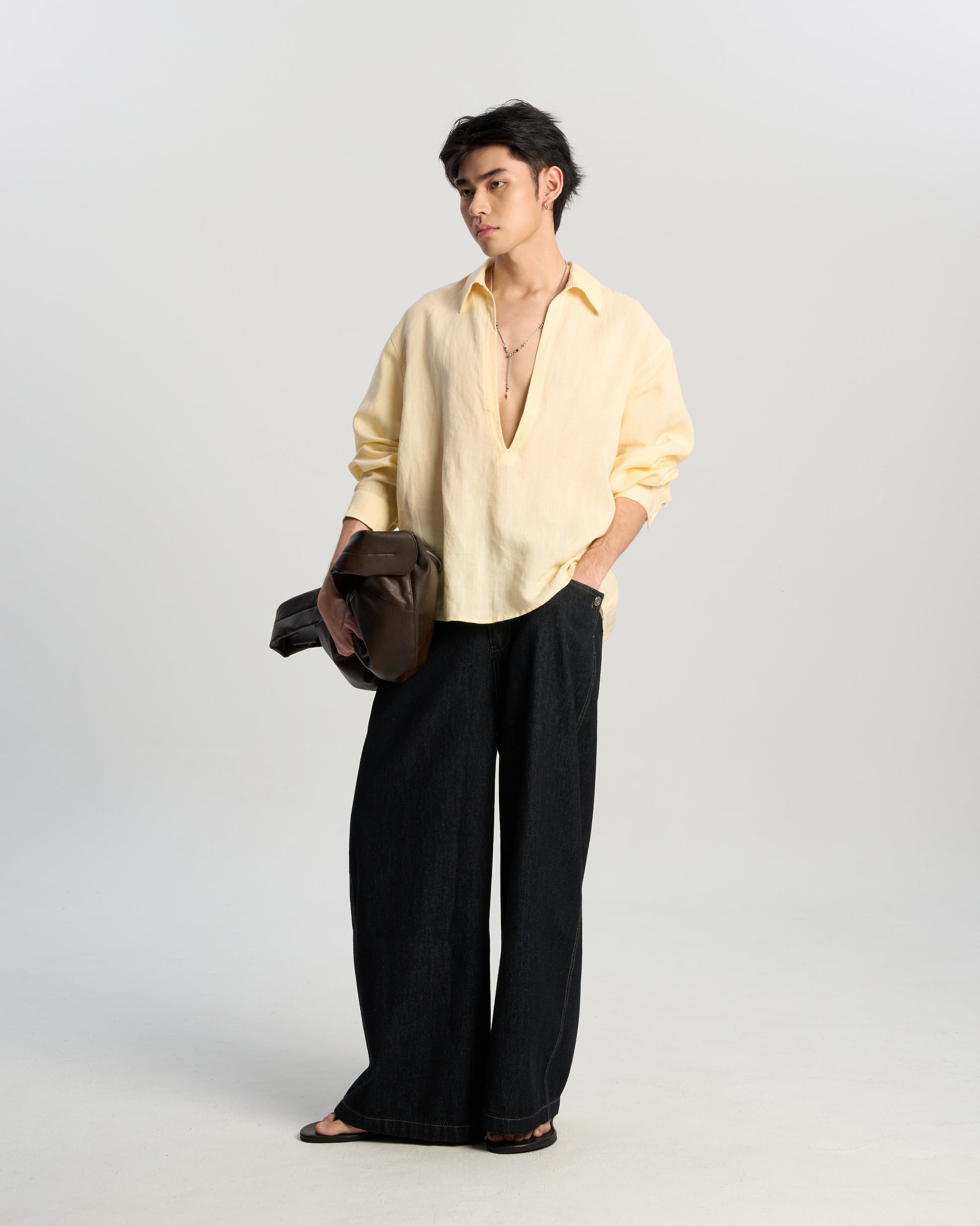 Wide Leg Denim Pants