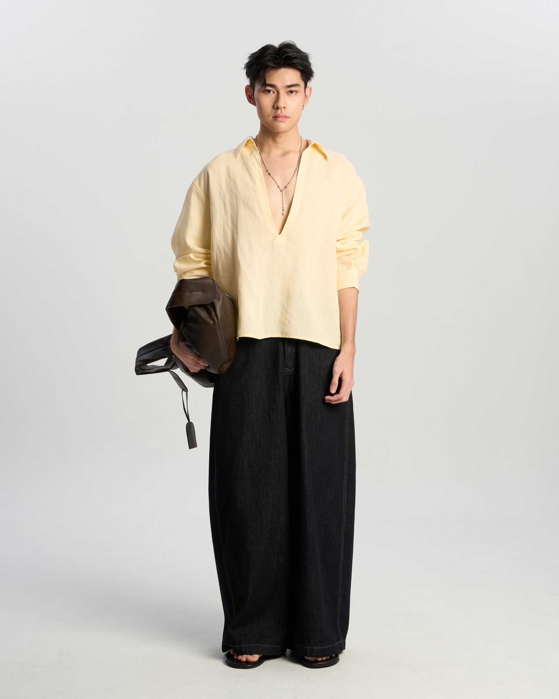 Wide Leg Denim Pants