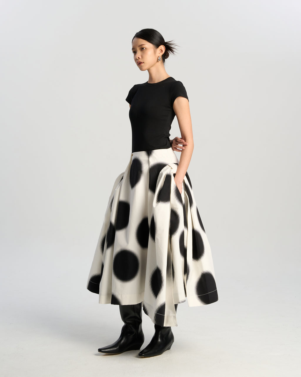 Gradient Dot Sculptural Skirt